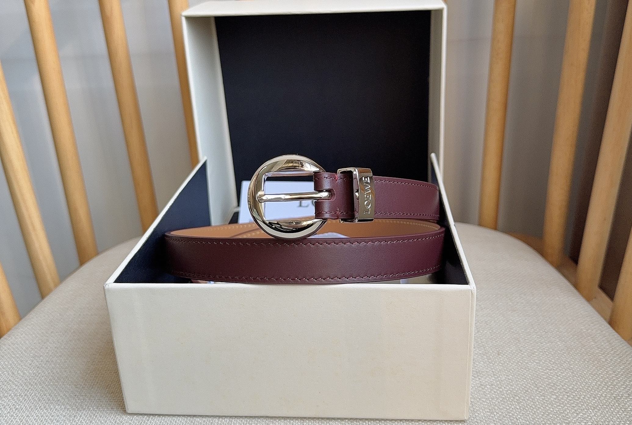 Loewe Female Pin Buckle Belt Cow Leather M-l