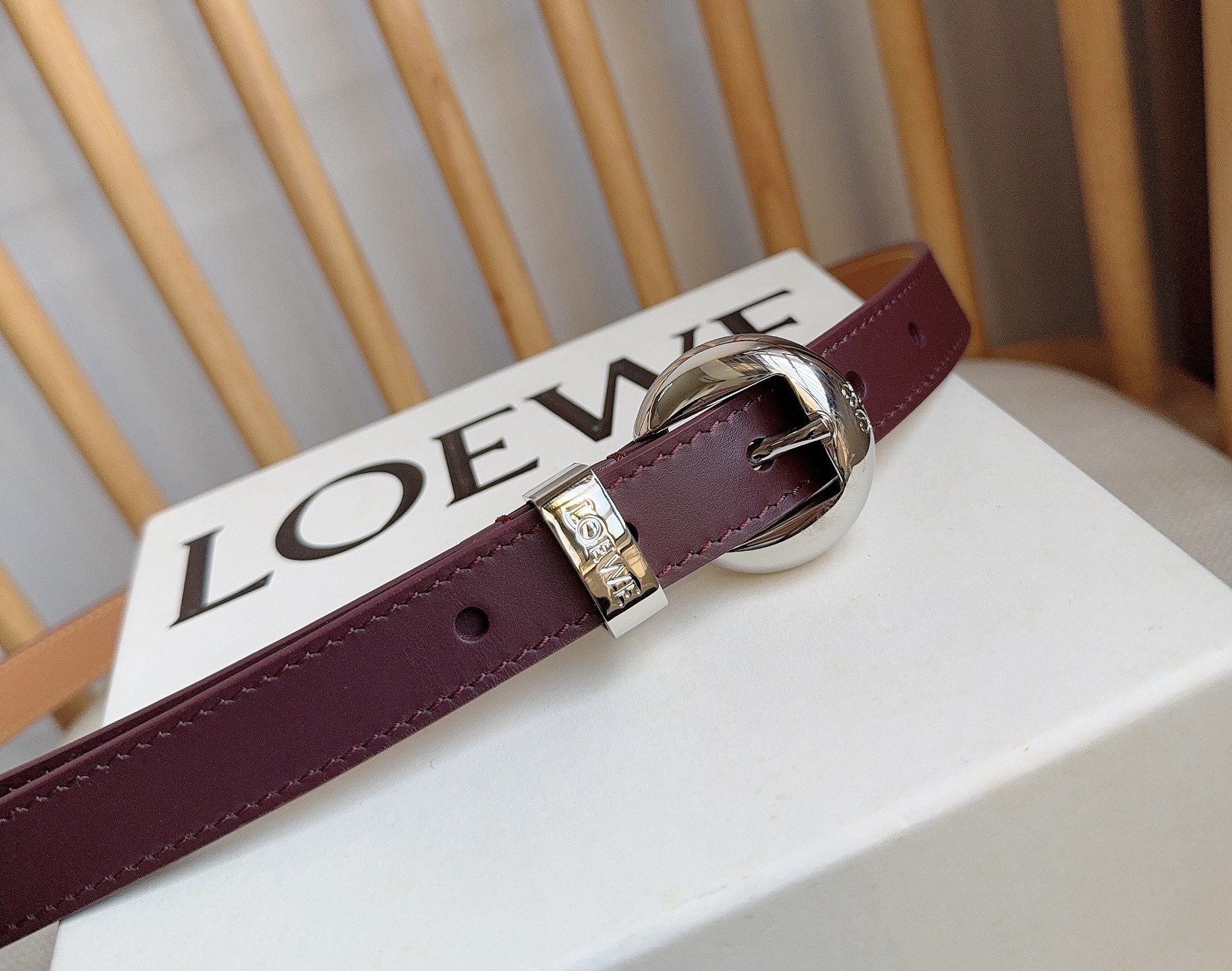 Loewe Female Pin Buckle Belt Cow Leather M-l
