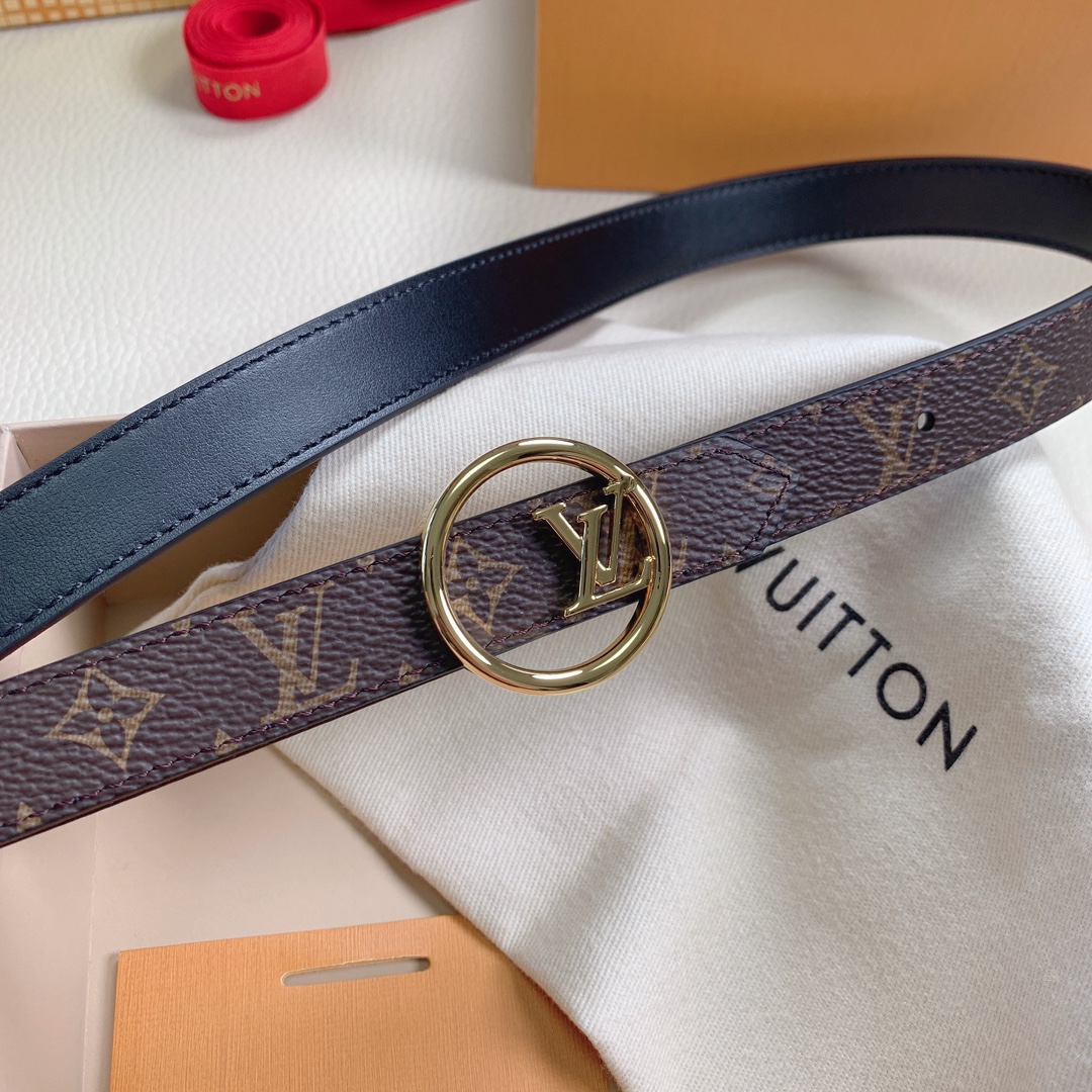 Louis Vuitton Female Leather Belt Top Grain Leather M-l