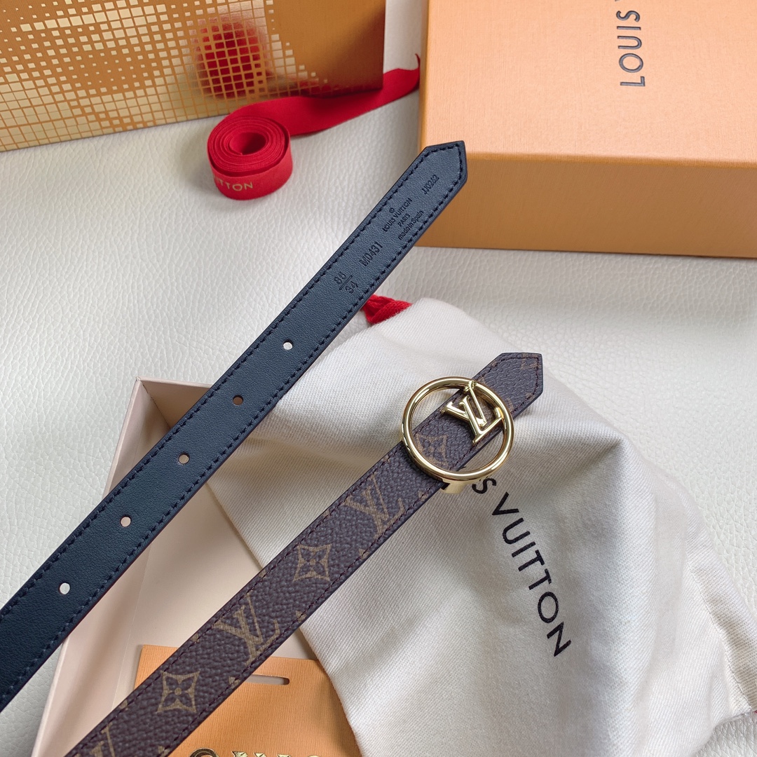 Louis Vuitton Female Leather Belt Top Grain Leather M-l