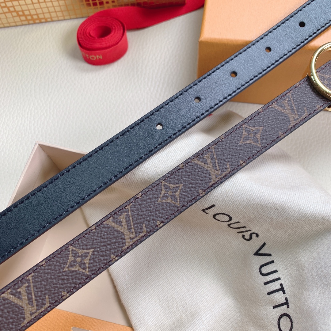 Louis Vuitton Female Leather Belt Top Grain Leather M-l