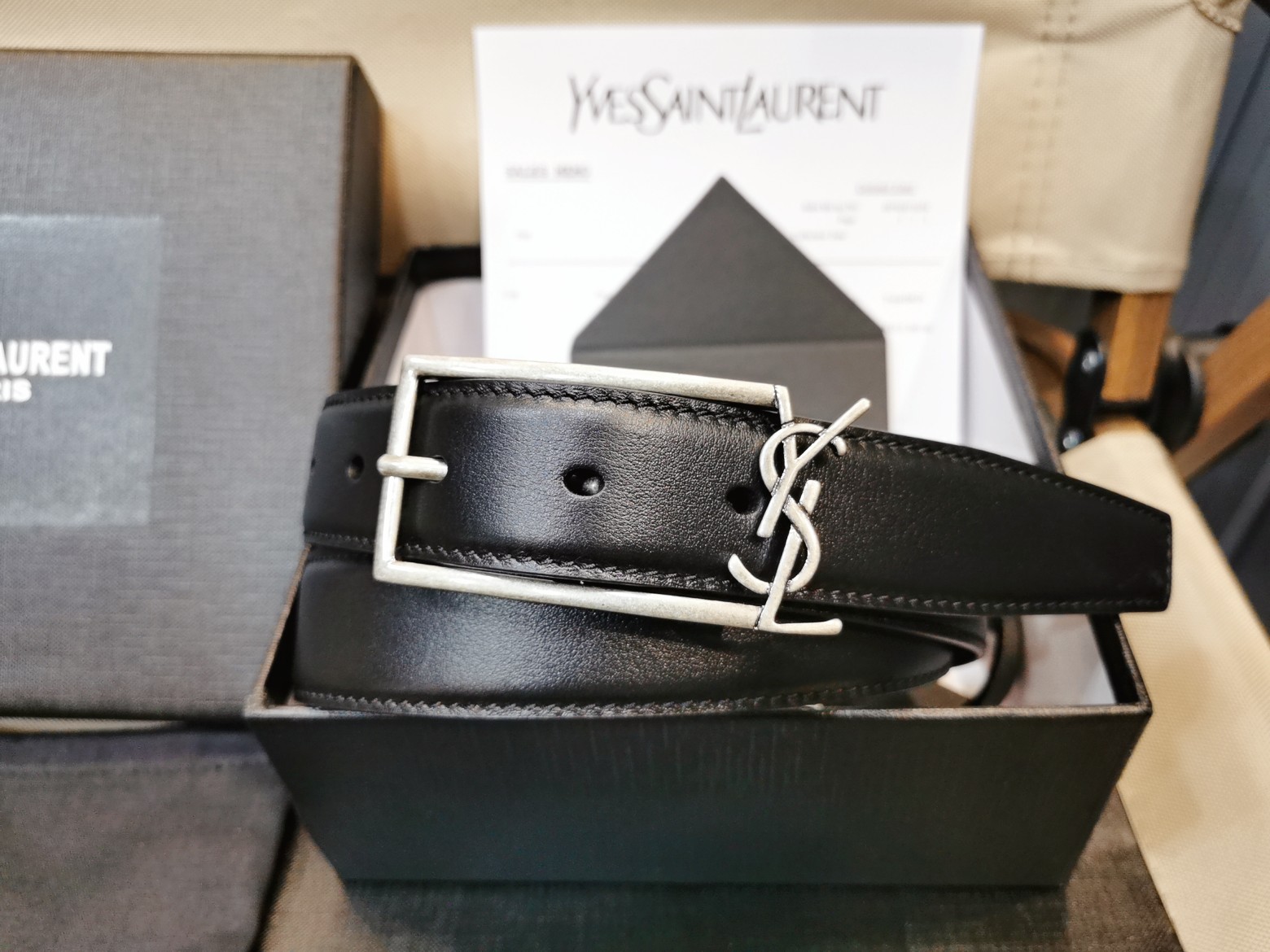 Saint Laurent Female Basic Belt Silver Adjustable S-m-l