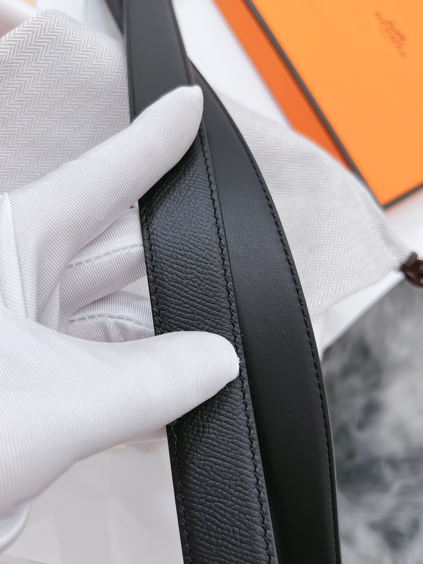 Hermès Female Basic Belt Cow Leather Black 110cm-m