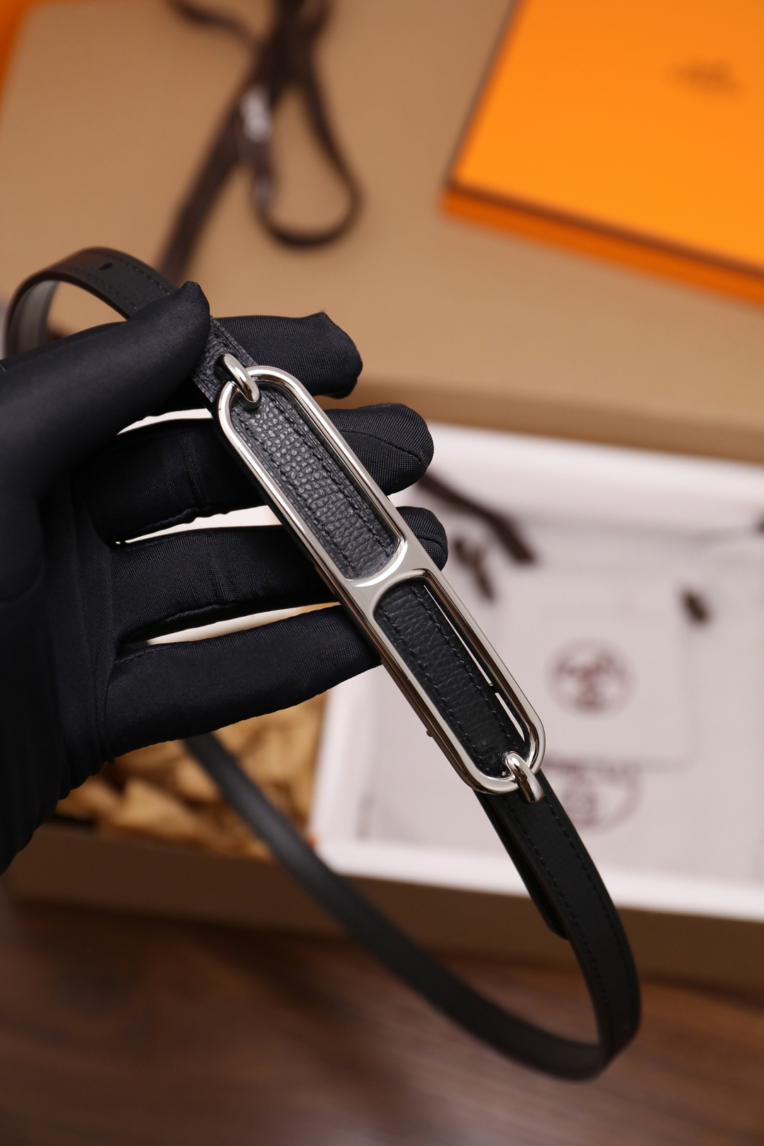 Hermès Female Basic Belt Cow Leather Silver 110cm-m