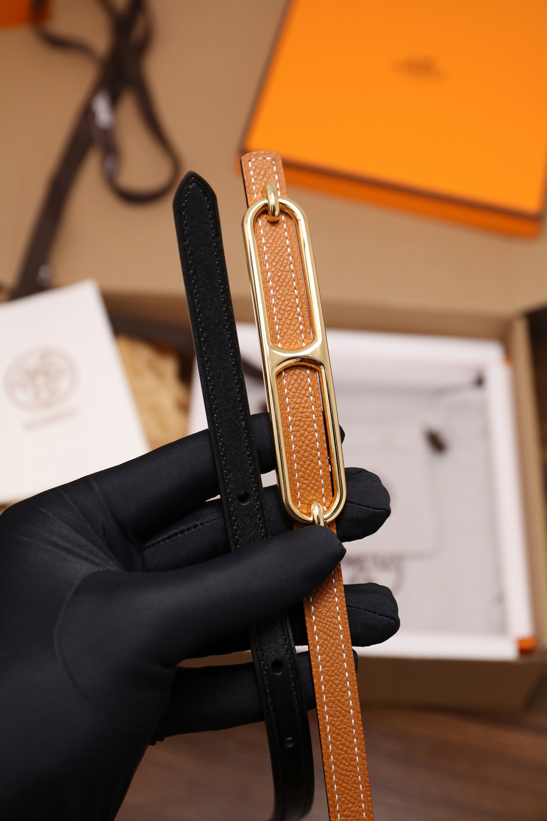 Hermès Female Basic Belt Cow Leather Silver 110cm-m