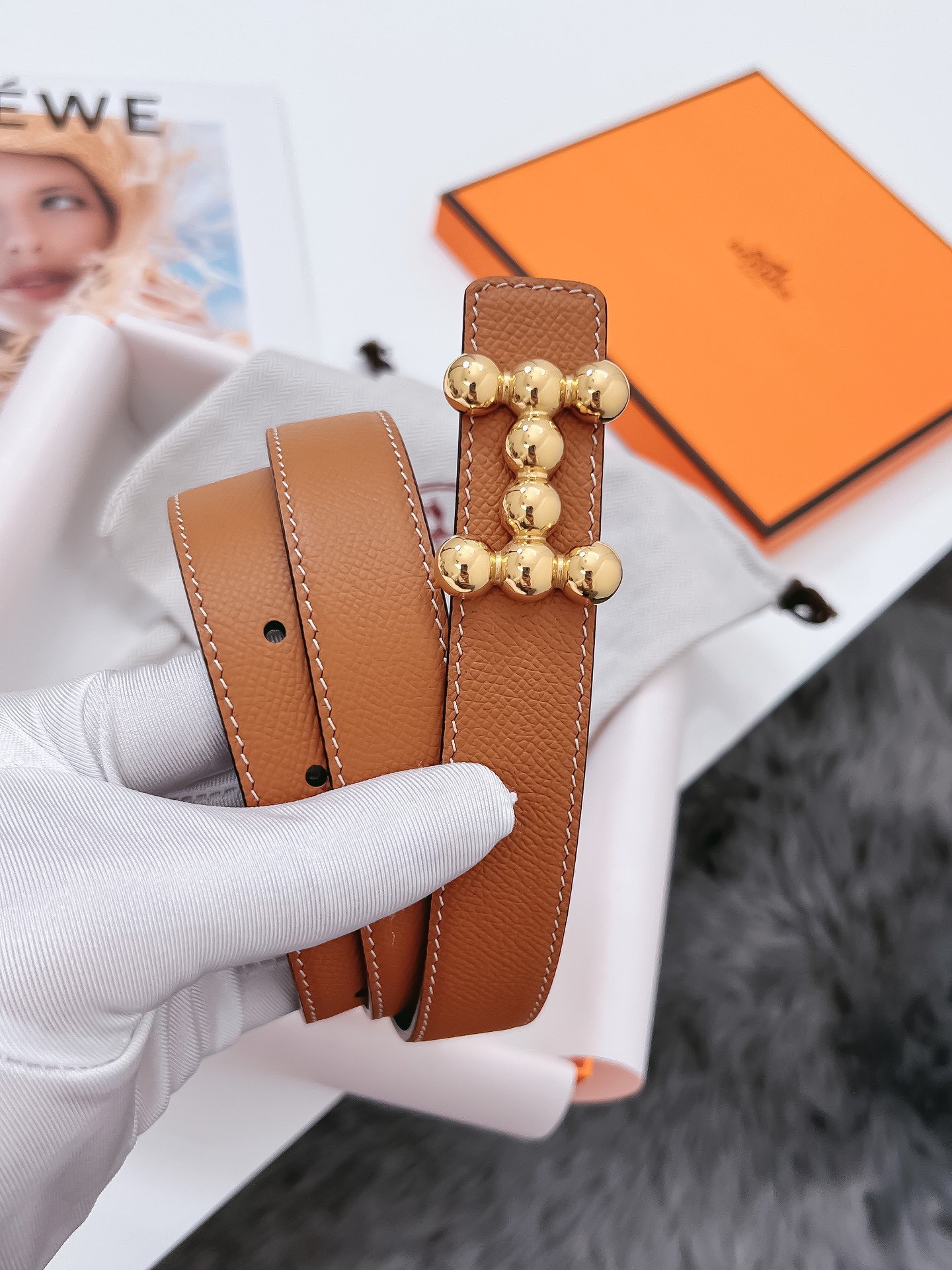 Hermès Female Basic Belt Cow Leather Black 110cm-m