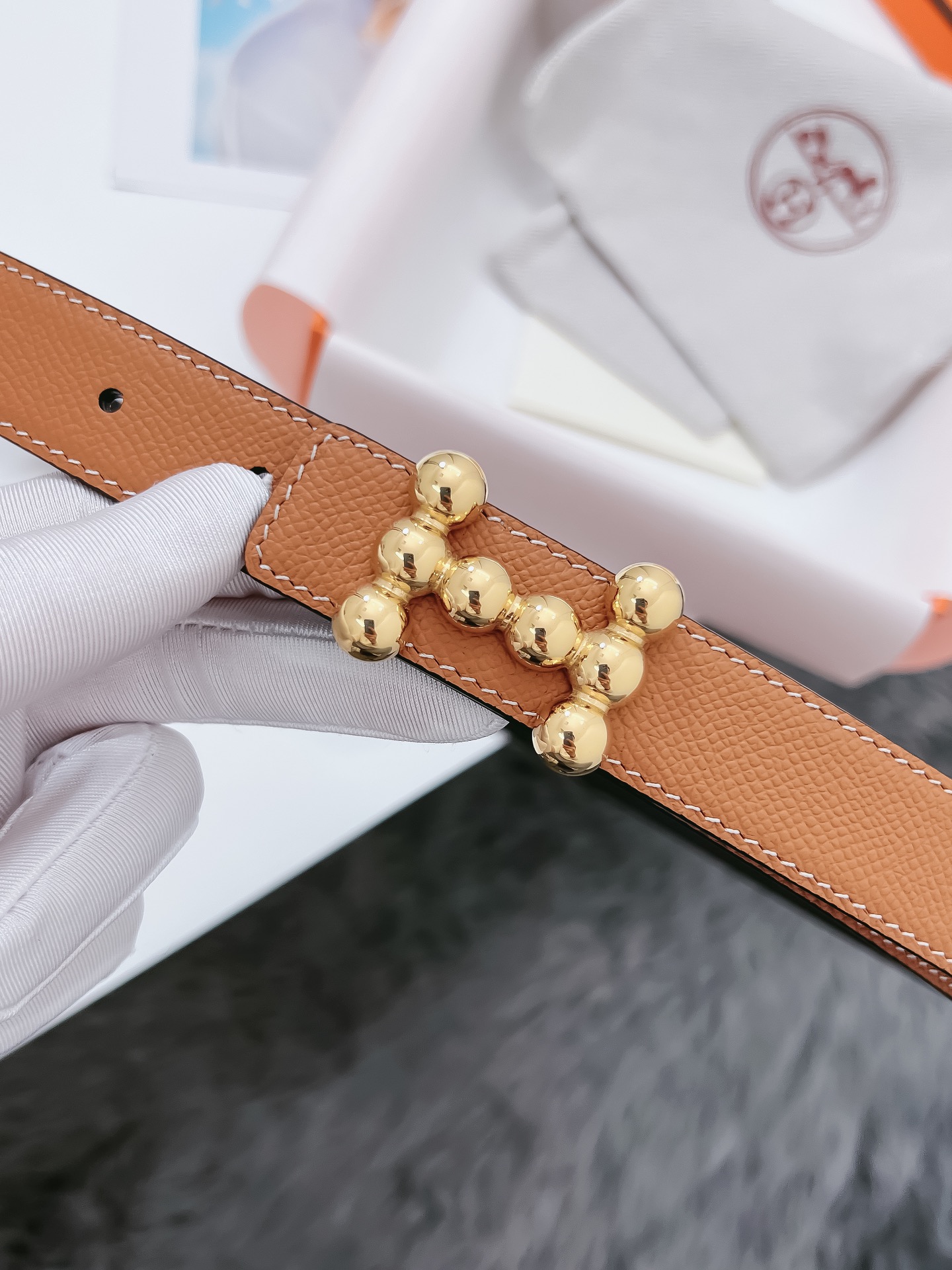 Hermès Female Basic Belt Cow Leather Black 110cm-m