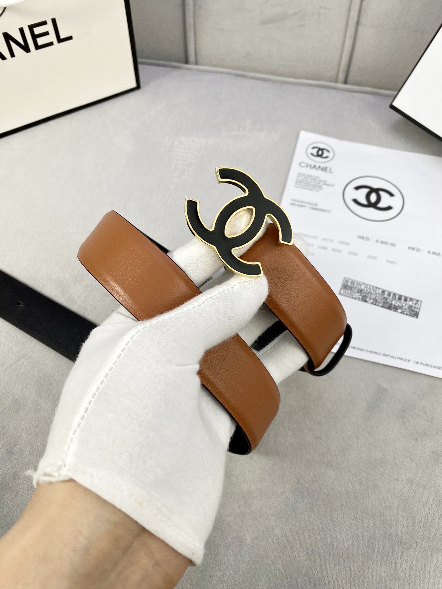 Chanel Female Basic Belt Cow Leather Silver M-l