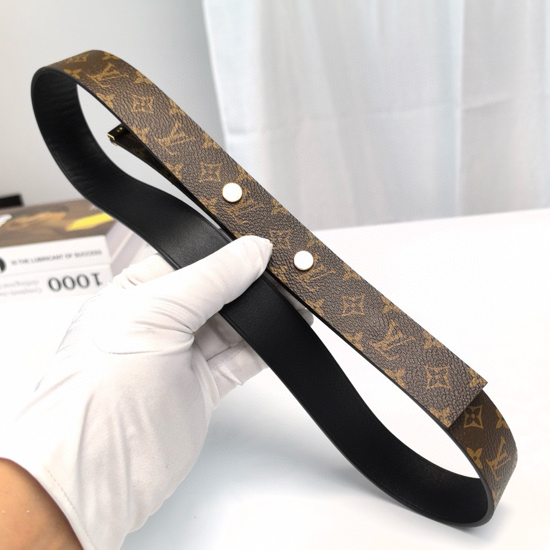 Louis Vuitton Female Basic Belt Cow Leather Gold S-l