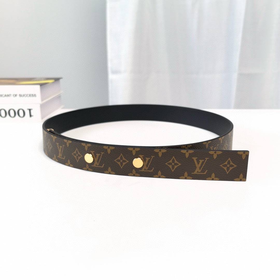 Louis Vuitton Female Basic Belt Cow Leather Gold S-l