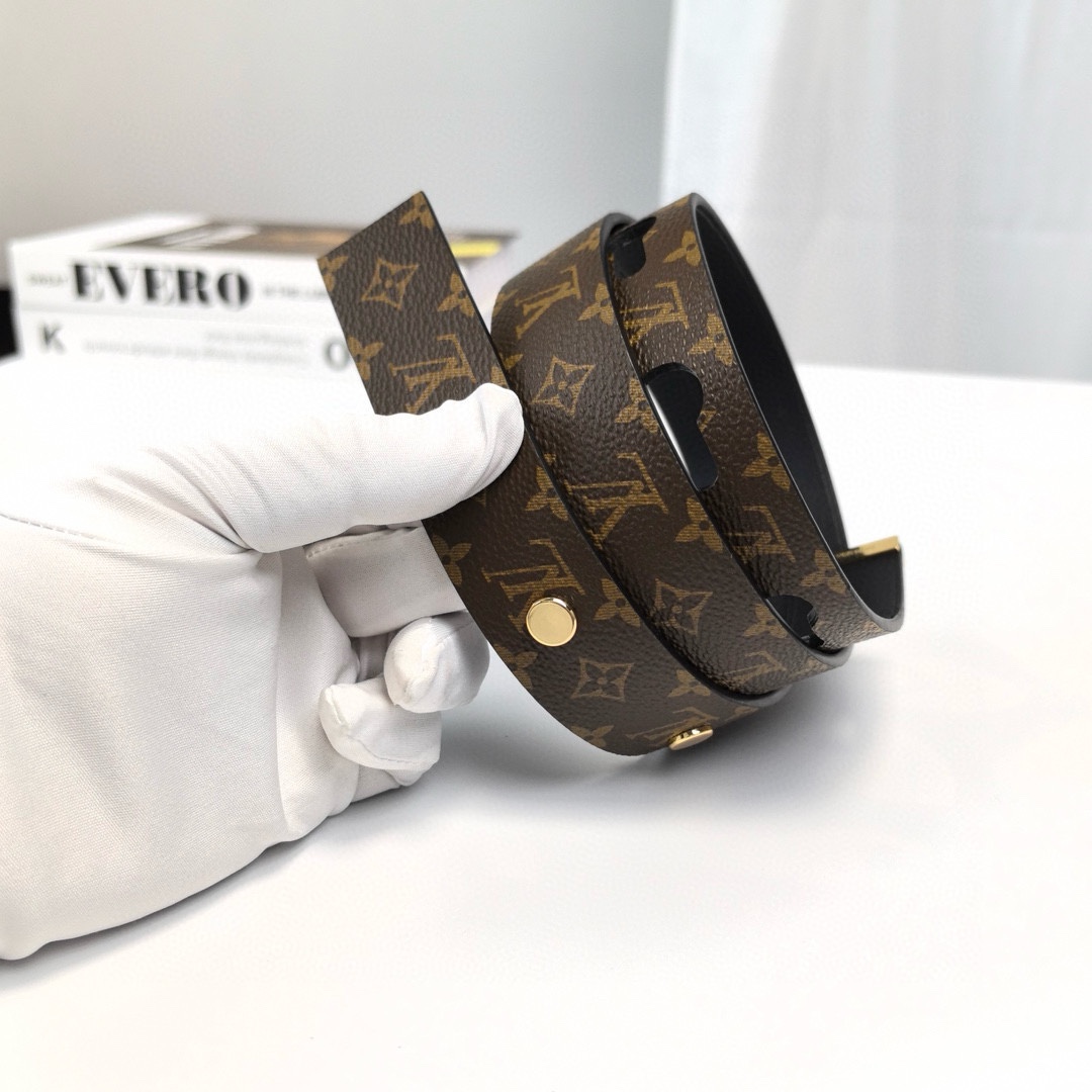 Louis Vuitton Female Basic Belt Cow Leather Gold S-l