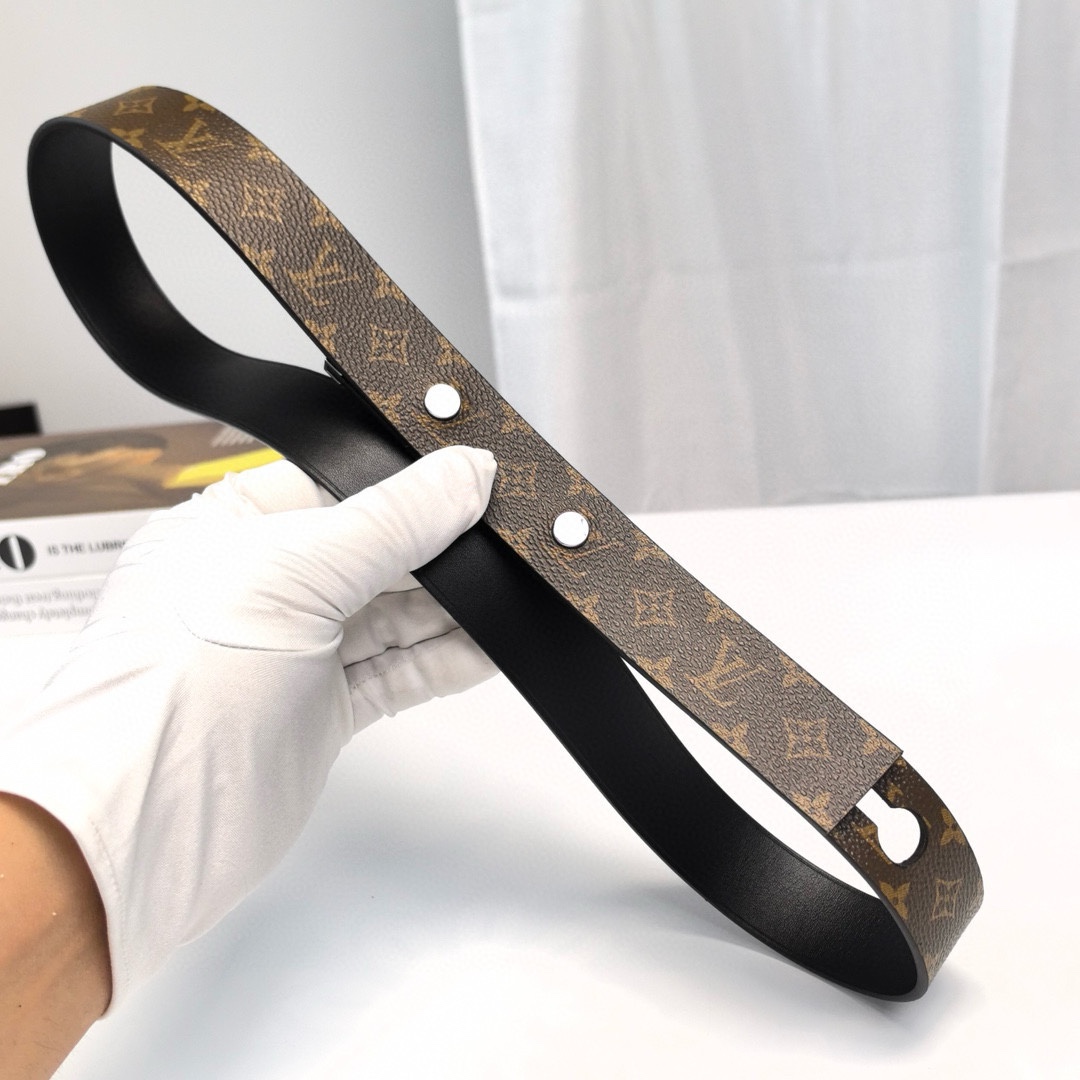 Louis Vuitton Female Basic Belt Cow Leather Silver S-l