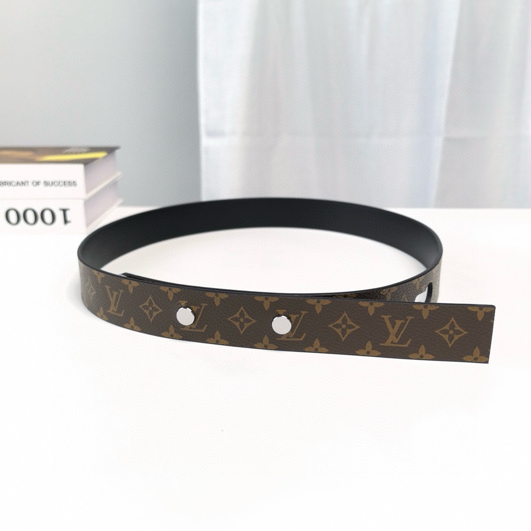 Louis Vuitton Female Basic Belt Cow Leather Silver S-l
