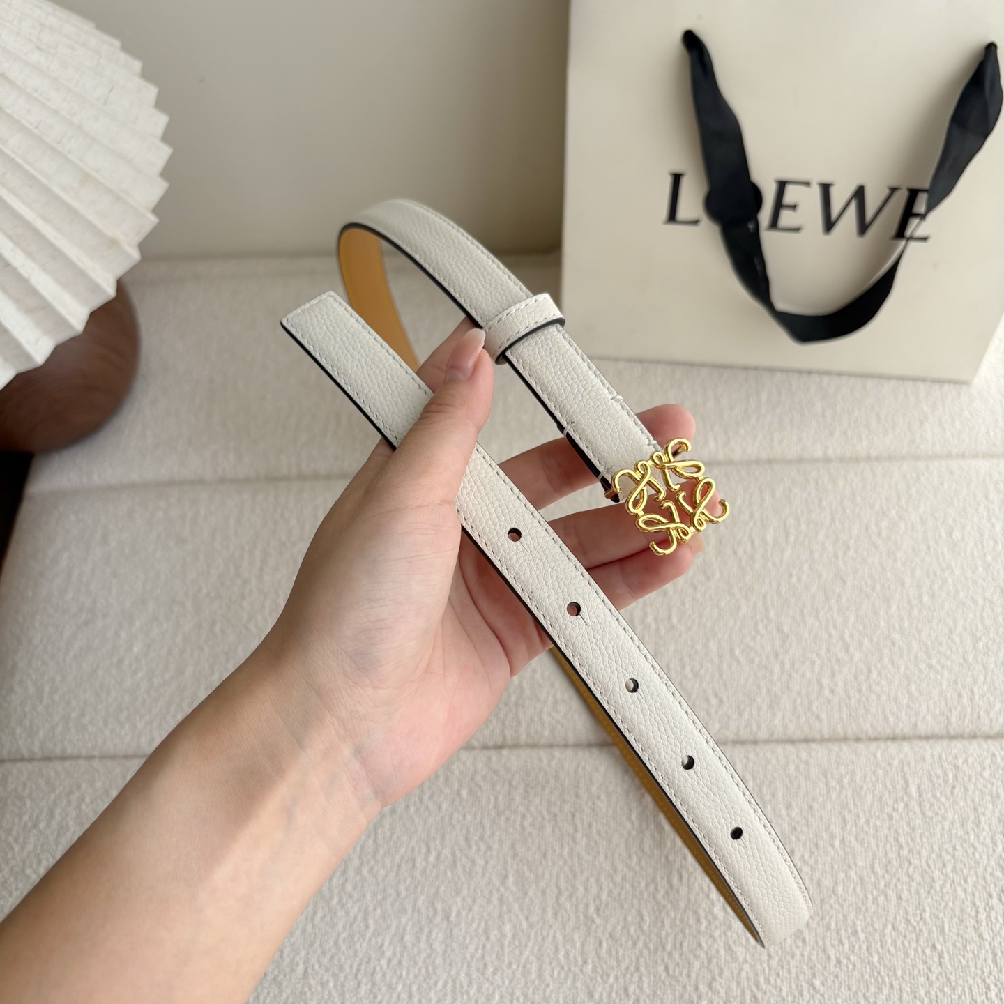 Female Leather Belt Cow Leather Gold M-l