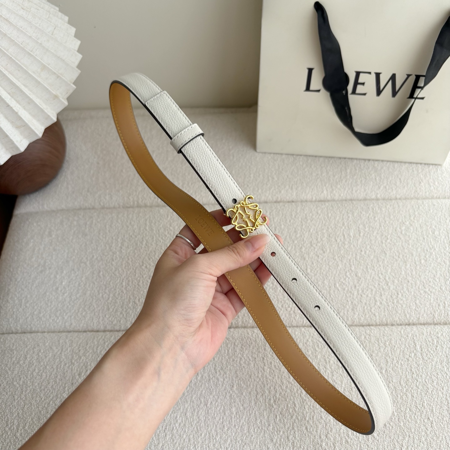 Female Leather Belt Cow Leather Gold M-l