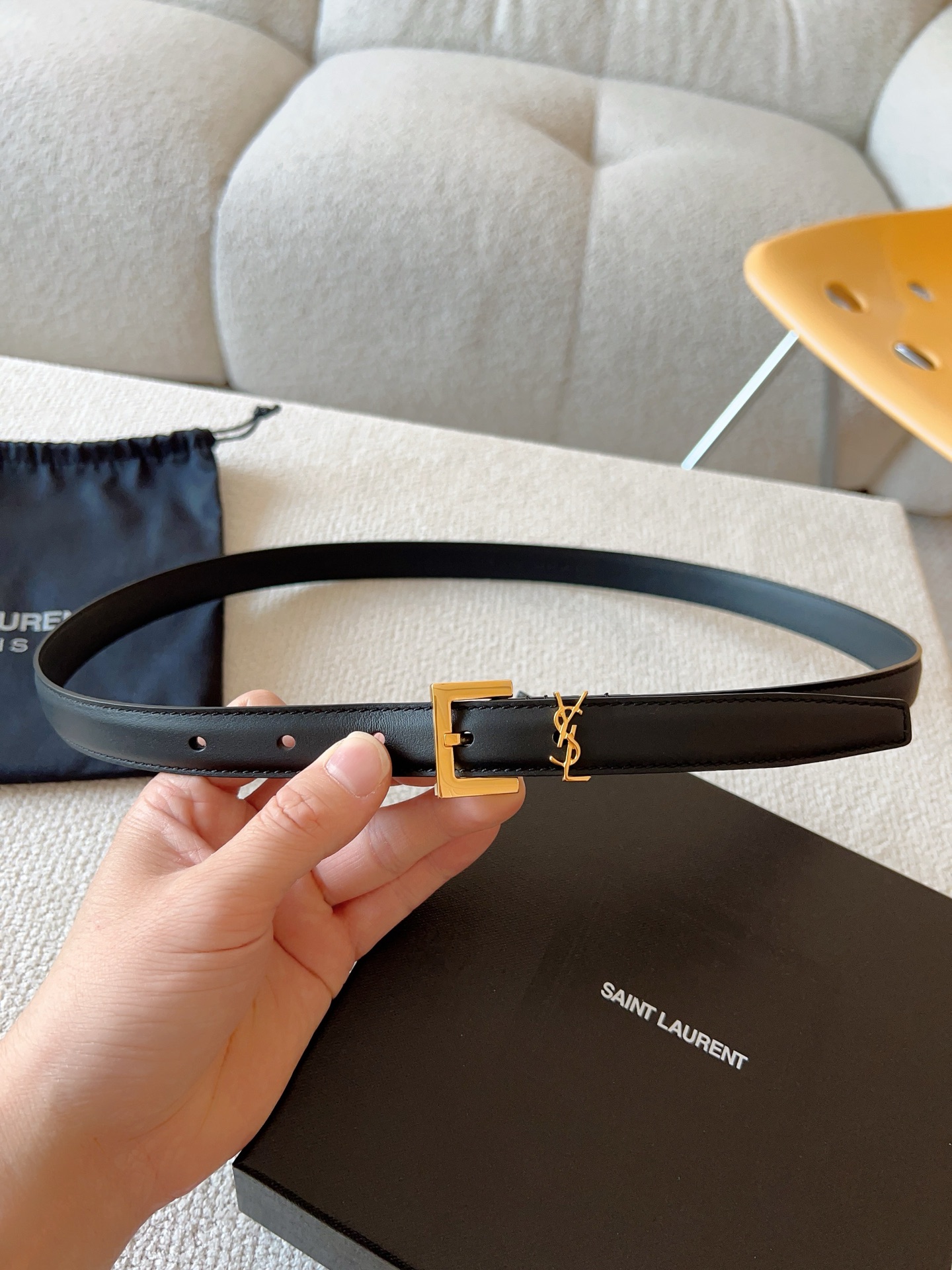 Saint Laurent Female Basic Belt Cow Leather S-m-l