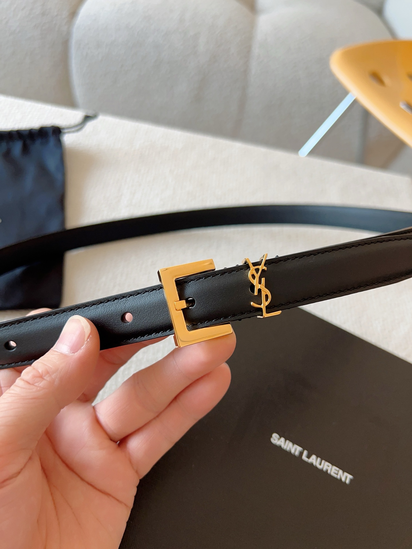 Saint Laurent Female Basic Belt Cow Leather S-m-l