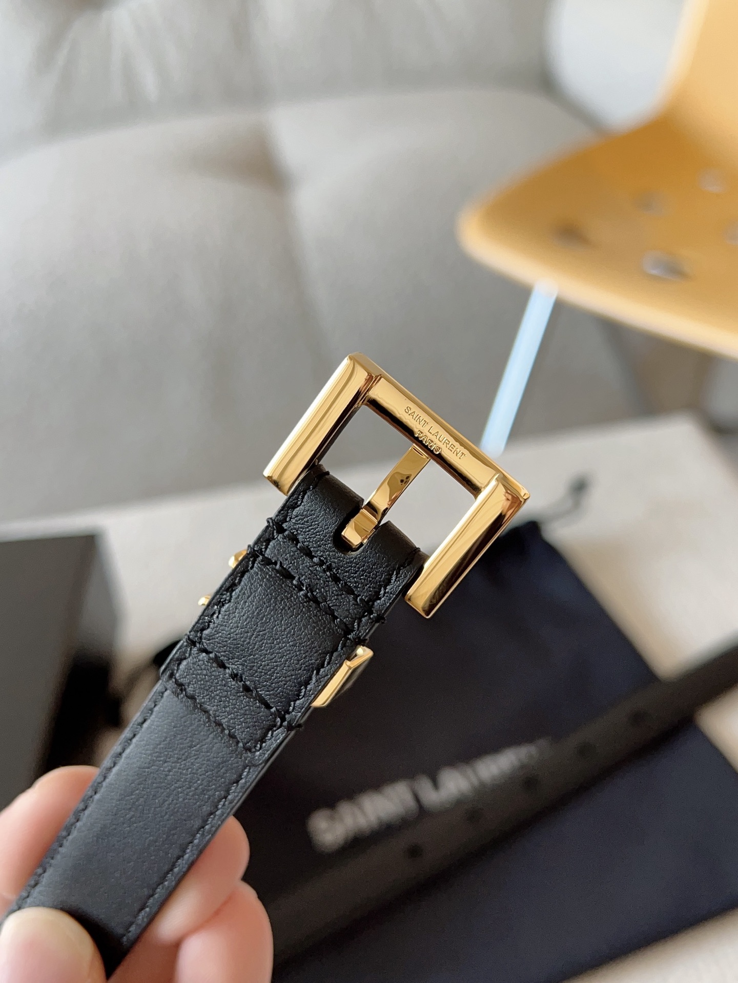 Saint Laurent Female Basic Belt Cow Leather S-m-l