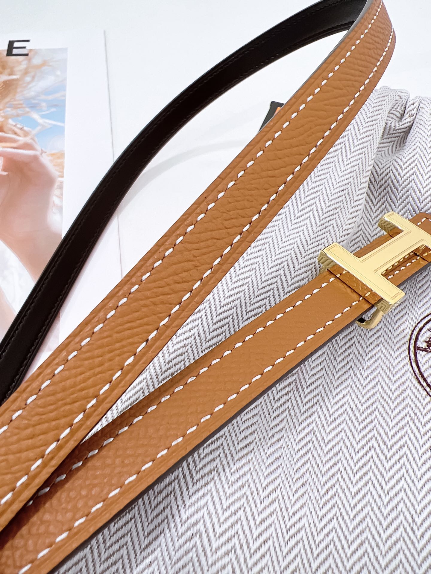 Hermès Female Basic Belt Cow Leather Silver M