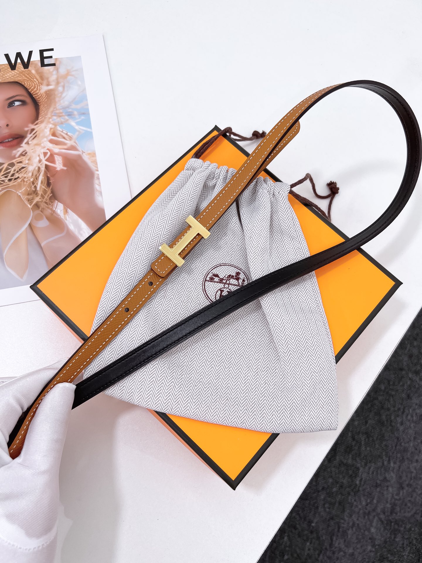 Hermès Female Basic Belt Cow Leather Silver M