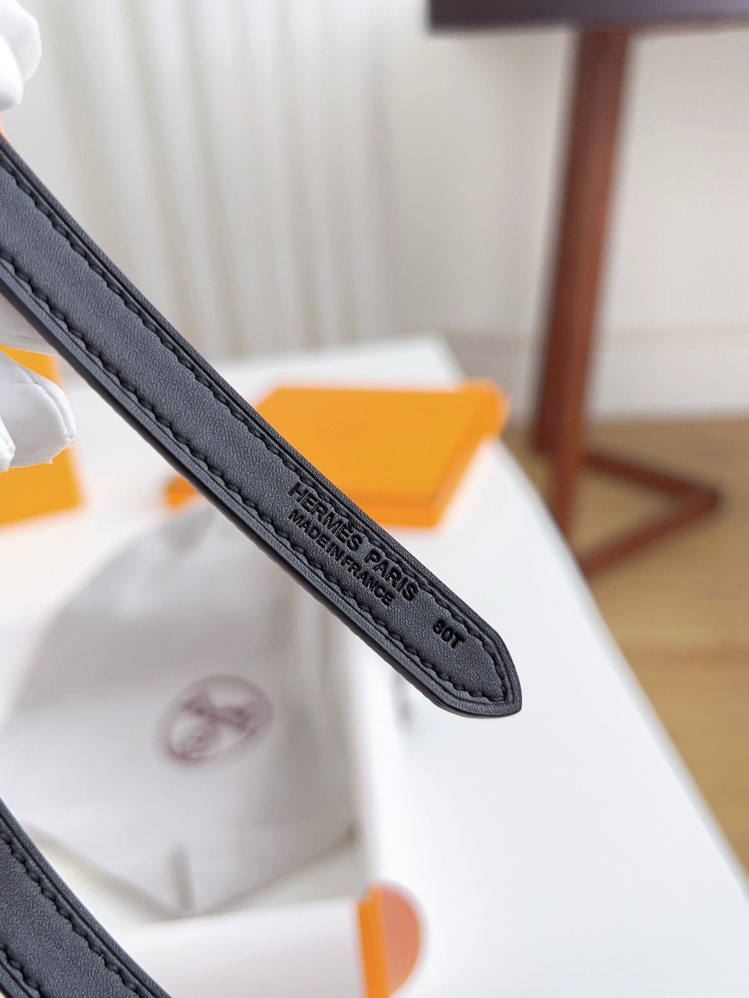 Hermès Female Basic Belt Cow Leather Silver 110cm-m