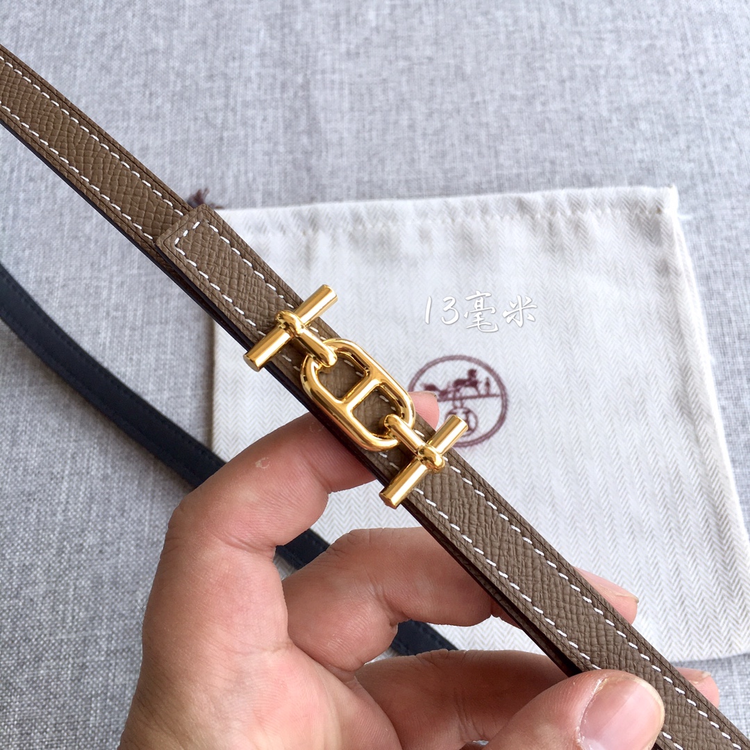 Hermès Female Basic Belt Cow Leather Silver 110cm-m