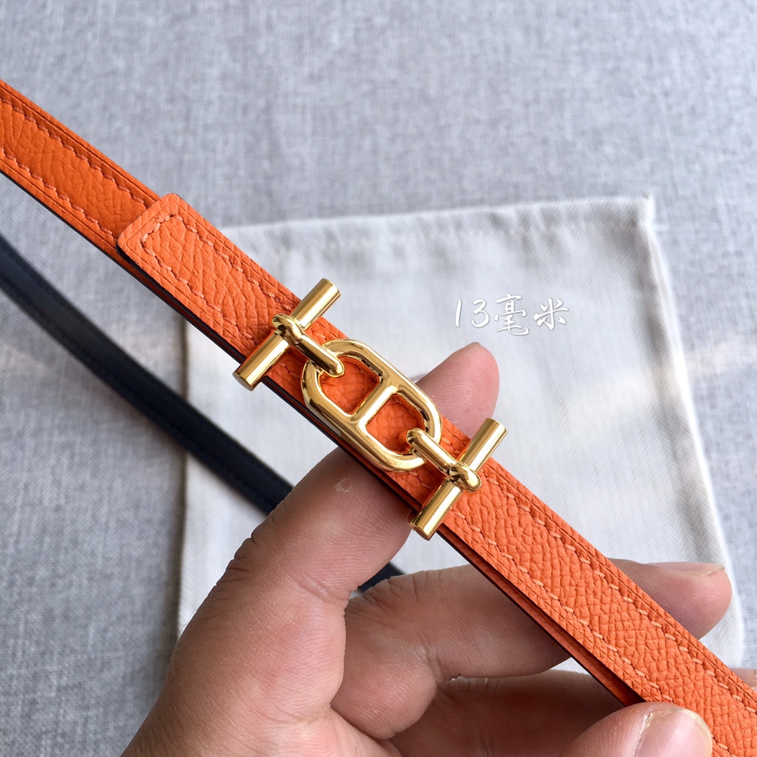 Hermès Female Basic Belt Cow Leather Silver 110cm-m