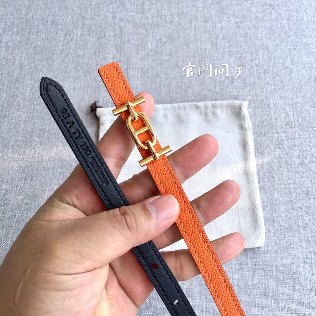 Hermès Female Basic Belt Cow Leather Silver 110cm-m