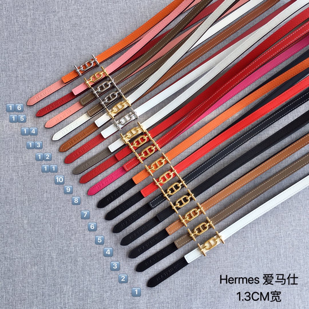 Hermès Female Basic Belt Cow Leather Silver 110cm-m