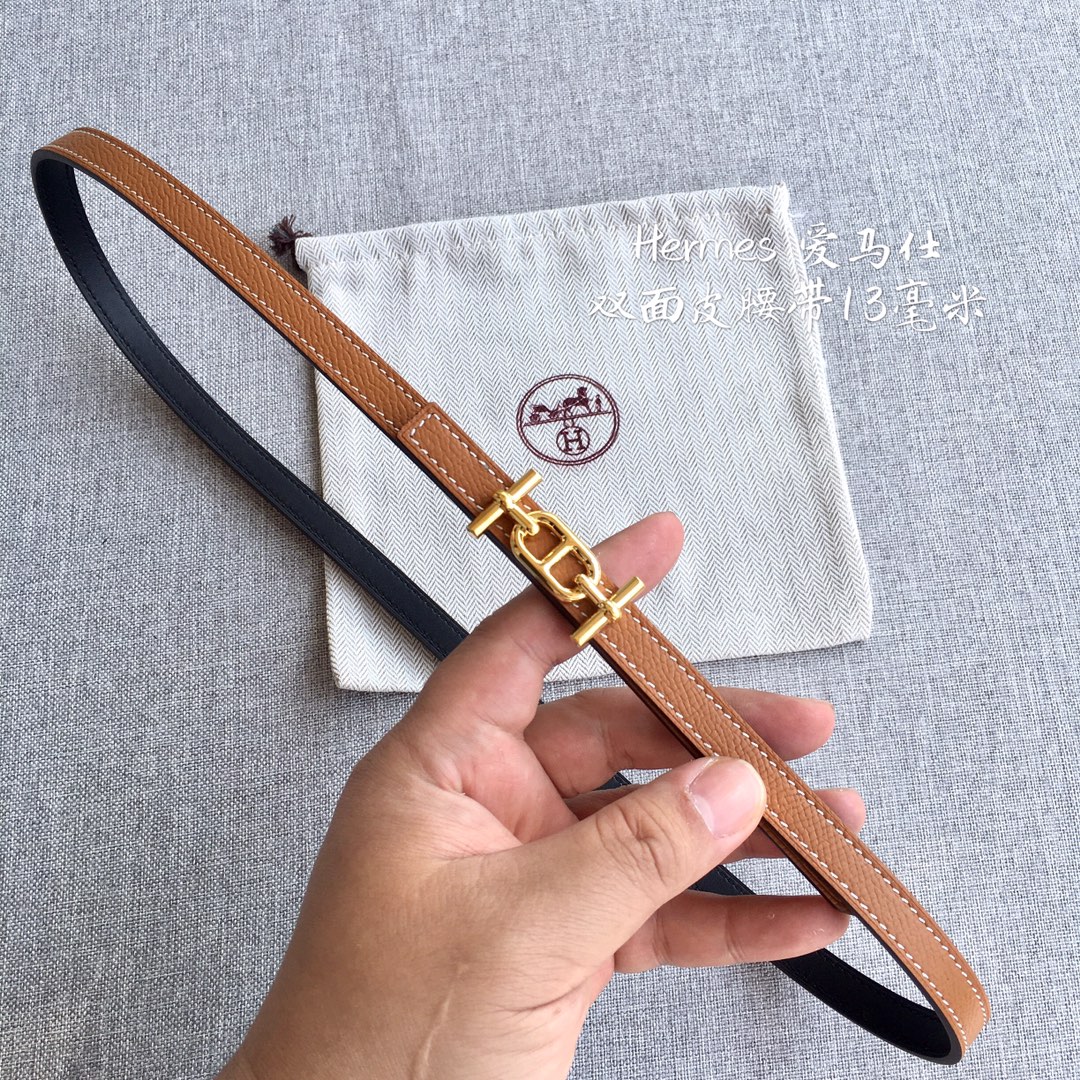 Hermès Female Basic Belt Cow Leather Silver 110cm-m