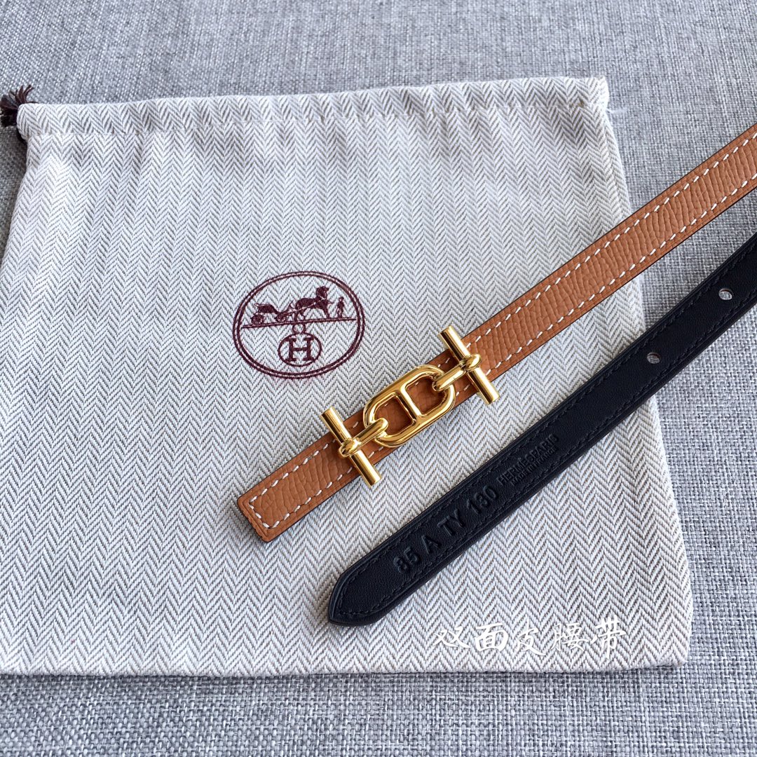 Hermès Female Basic Belt Cow Leather Silver 110cm-m