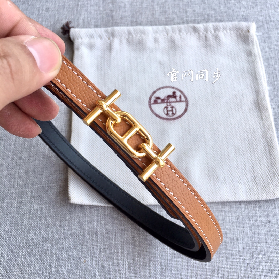 Hermès Female Basic Belt Cow Leather Silver 110cm-m