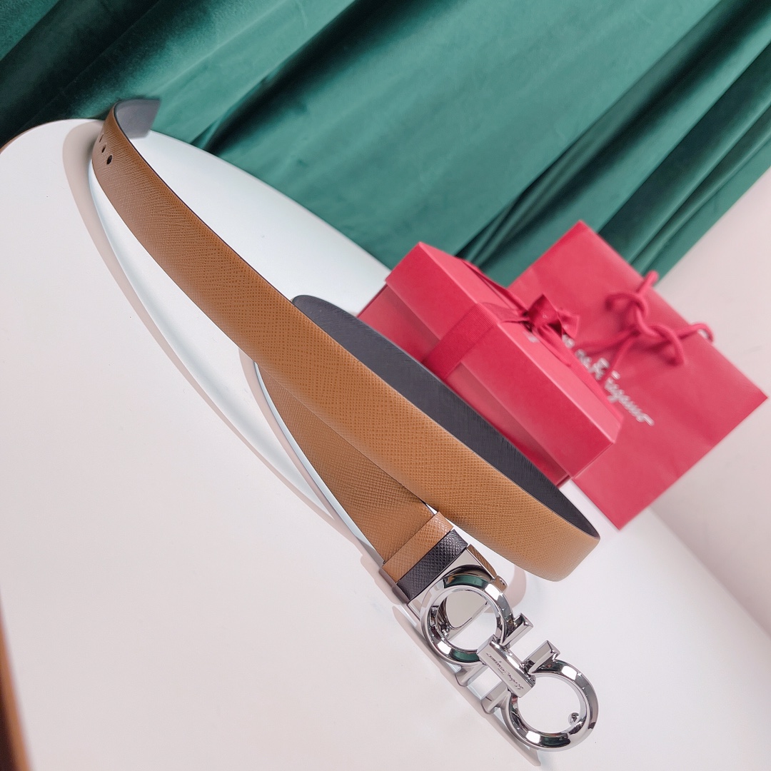 Salvatore Ferragamo Female Leather Belt Top Grain Leather M