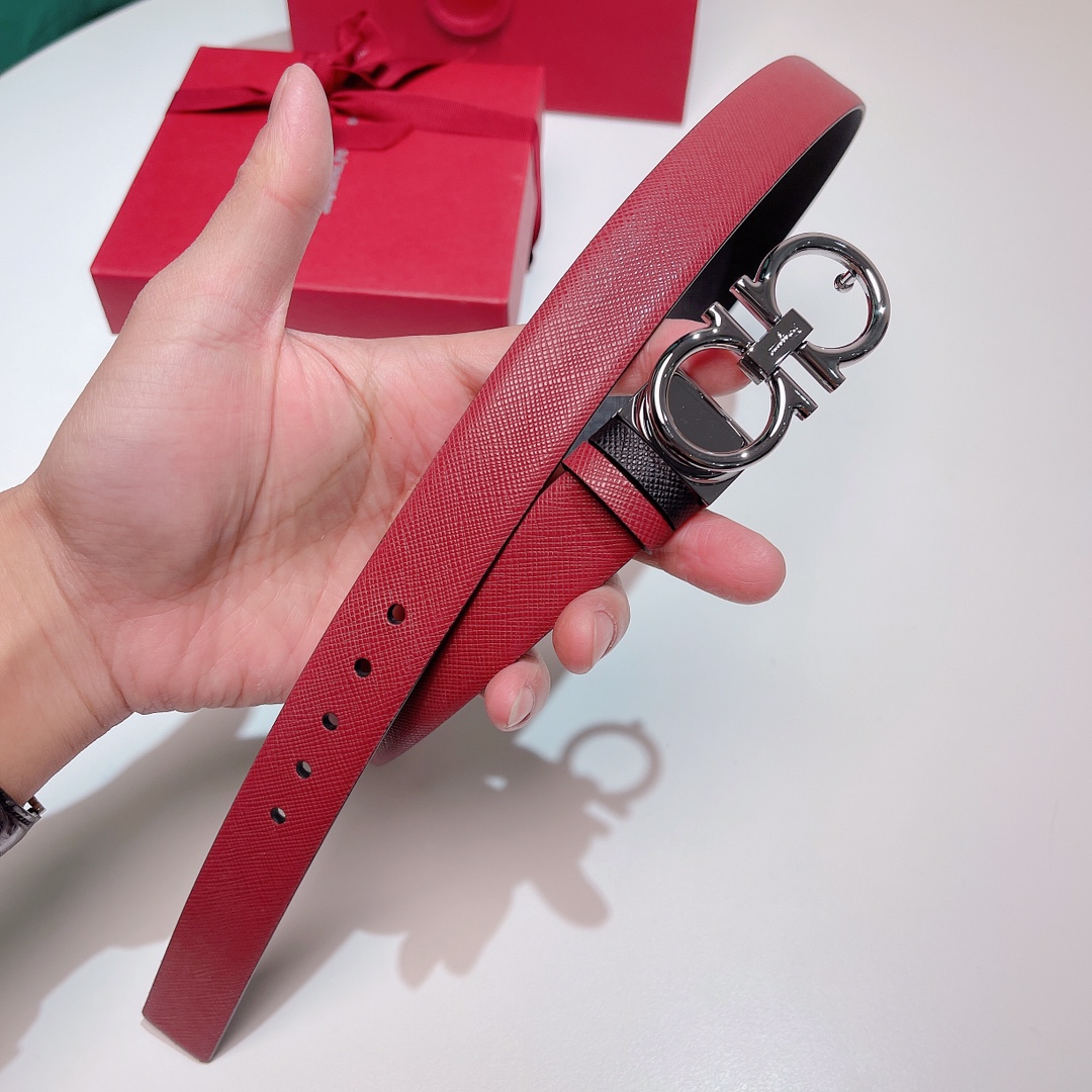 Salvatore Ferragamo Female Leather Belt Top Grain Leather M