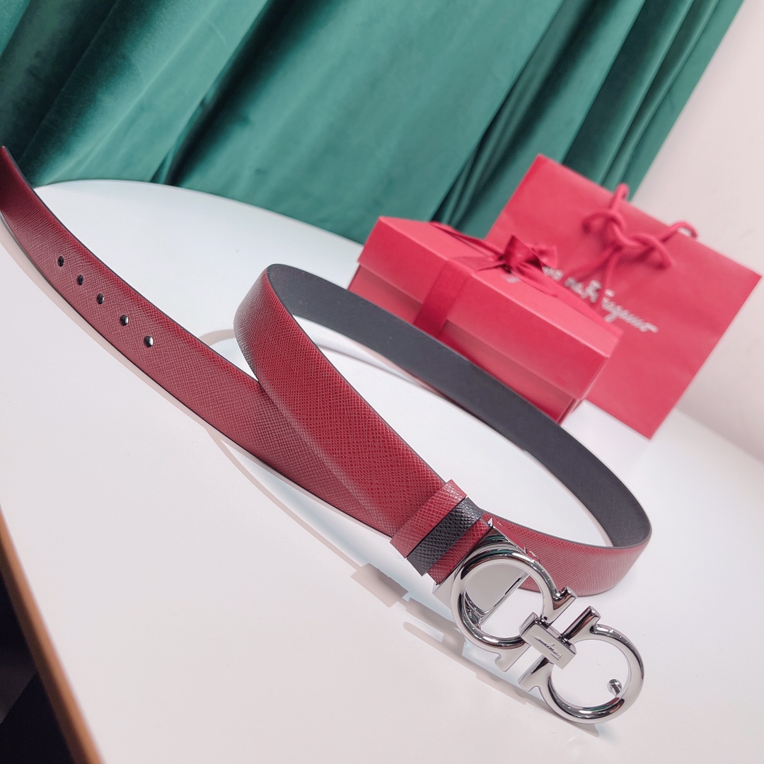 Salvatore Ferragamo Female Leather Belt Top Grain Leather M