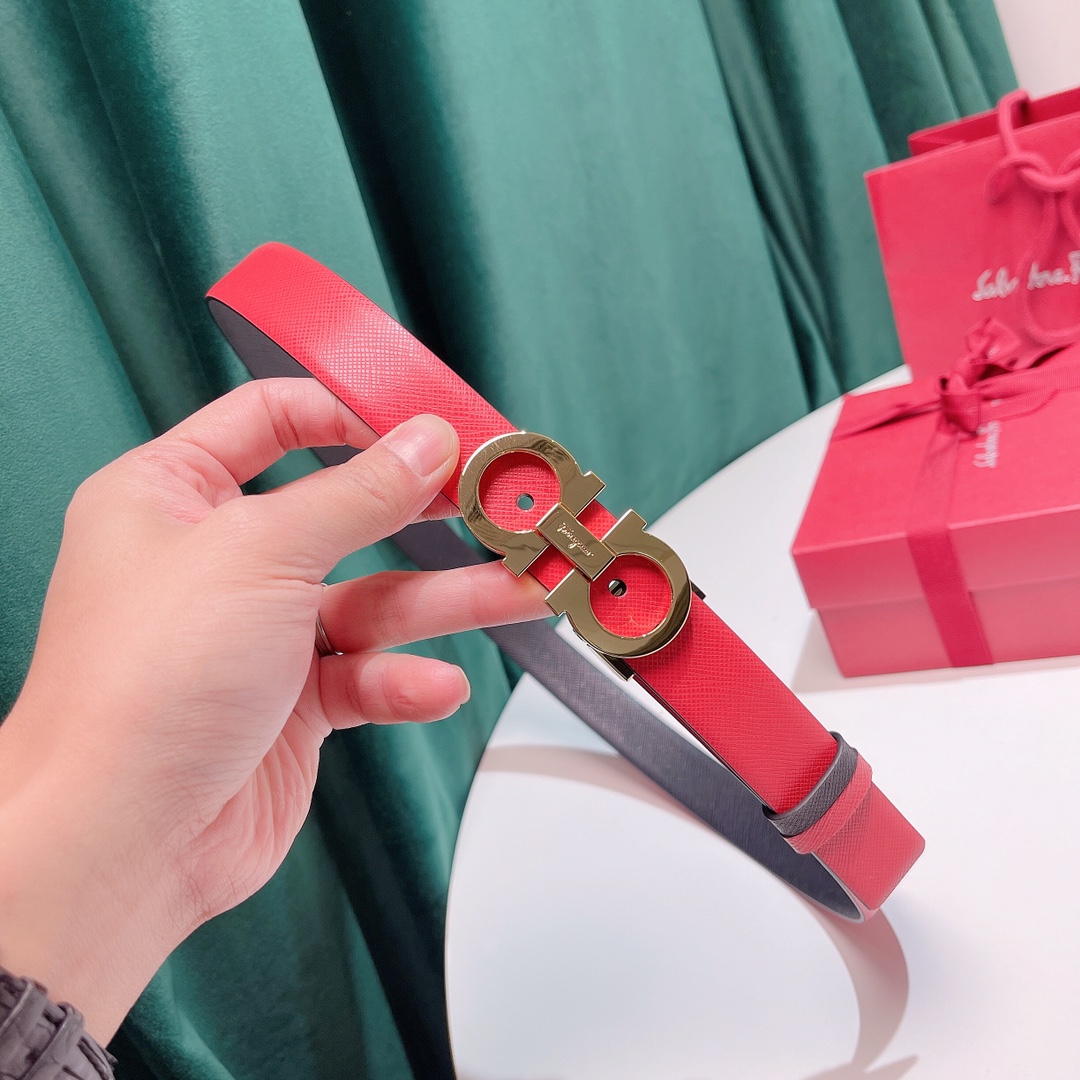 Salvatore Ferragamo Female Leather Belt Top Grain Leather M