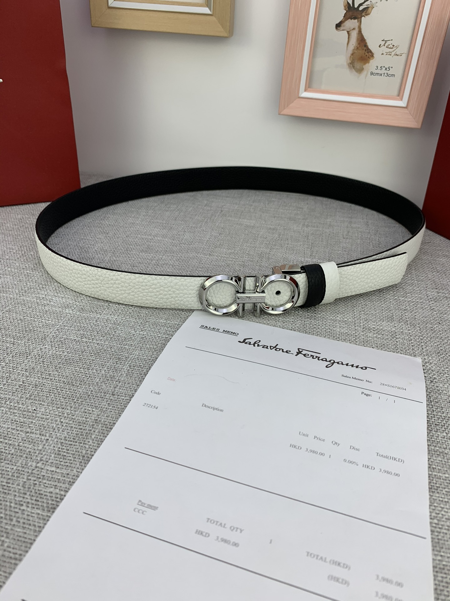 Salvatore Ferragamo Female Leather Belt Cow Leather Adjustable M