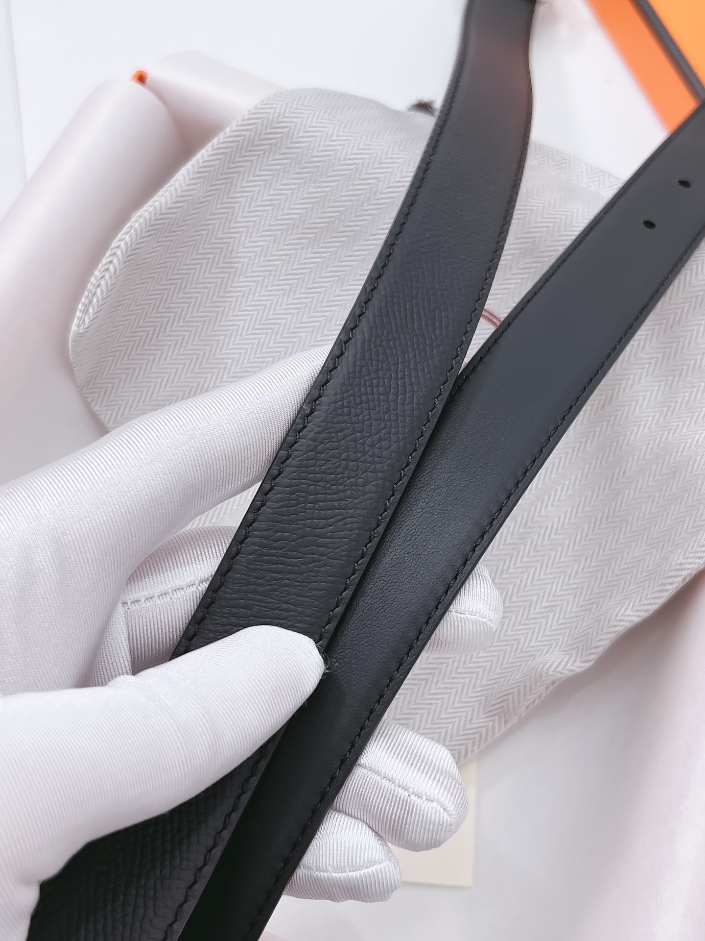 Hermès Female Basic Belt Cow Leather Black 110cm-m