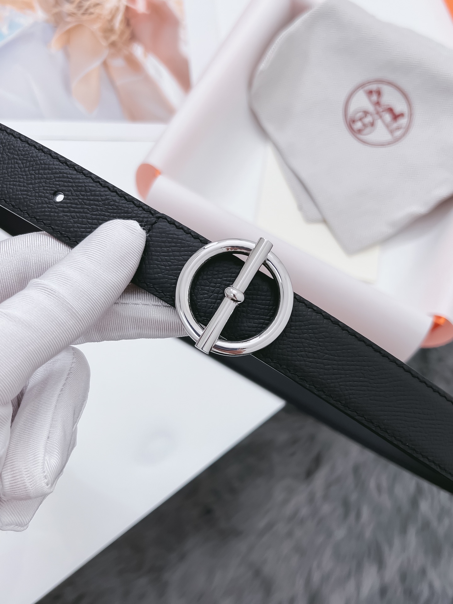 Hermès Female Basic Belt Cow Leather Black 110cm-m