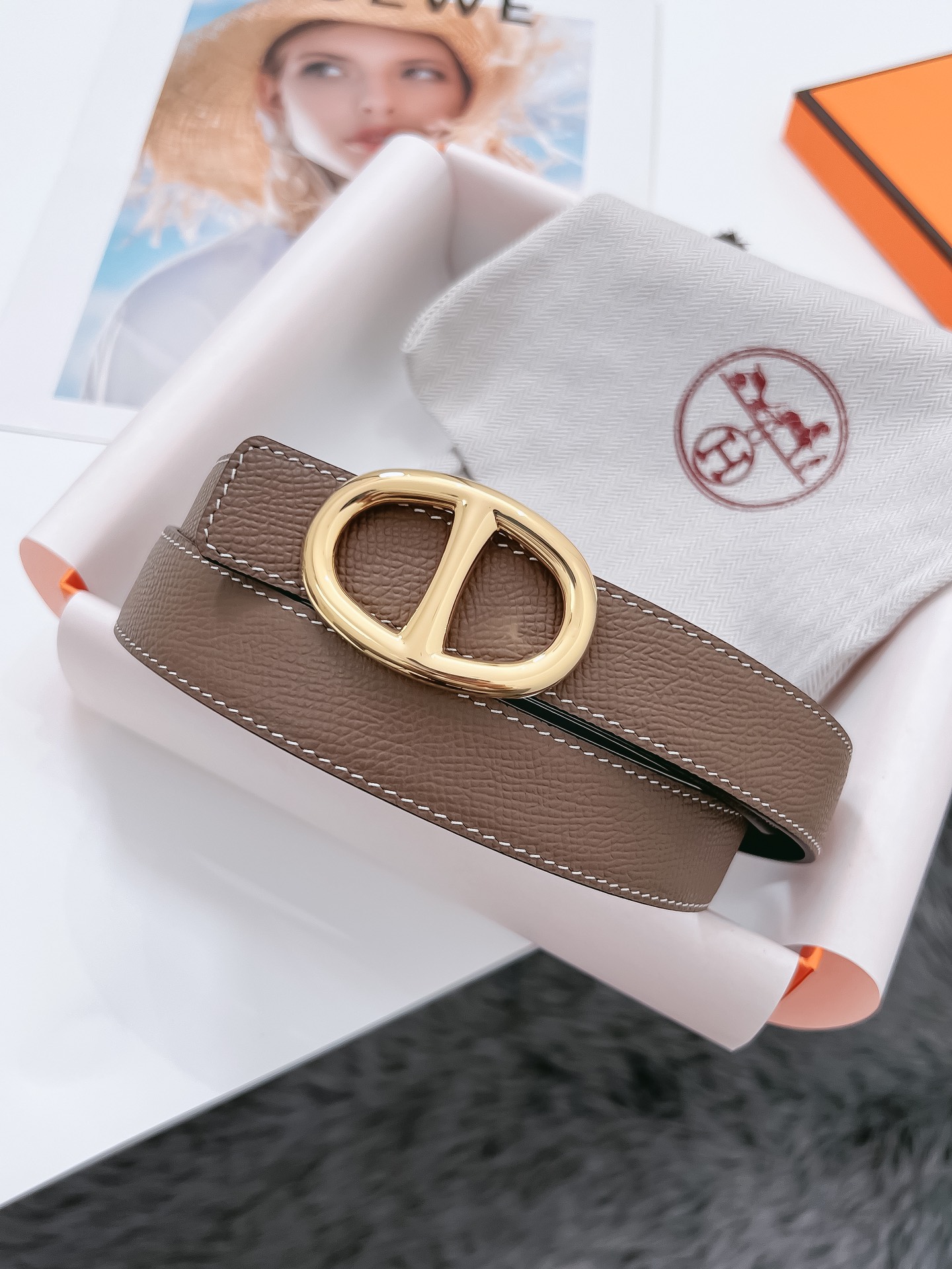 Hermès Female Basic Belt Cow Leather Black 110cm-m