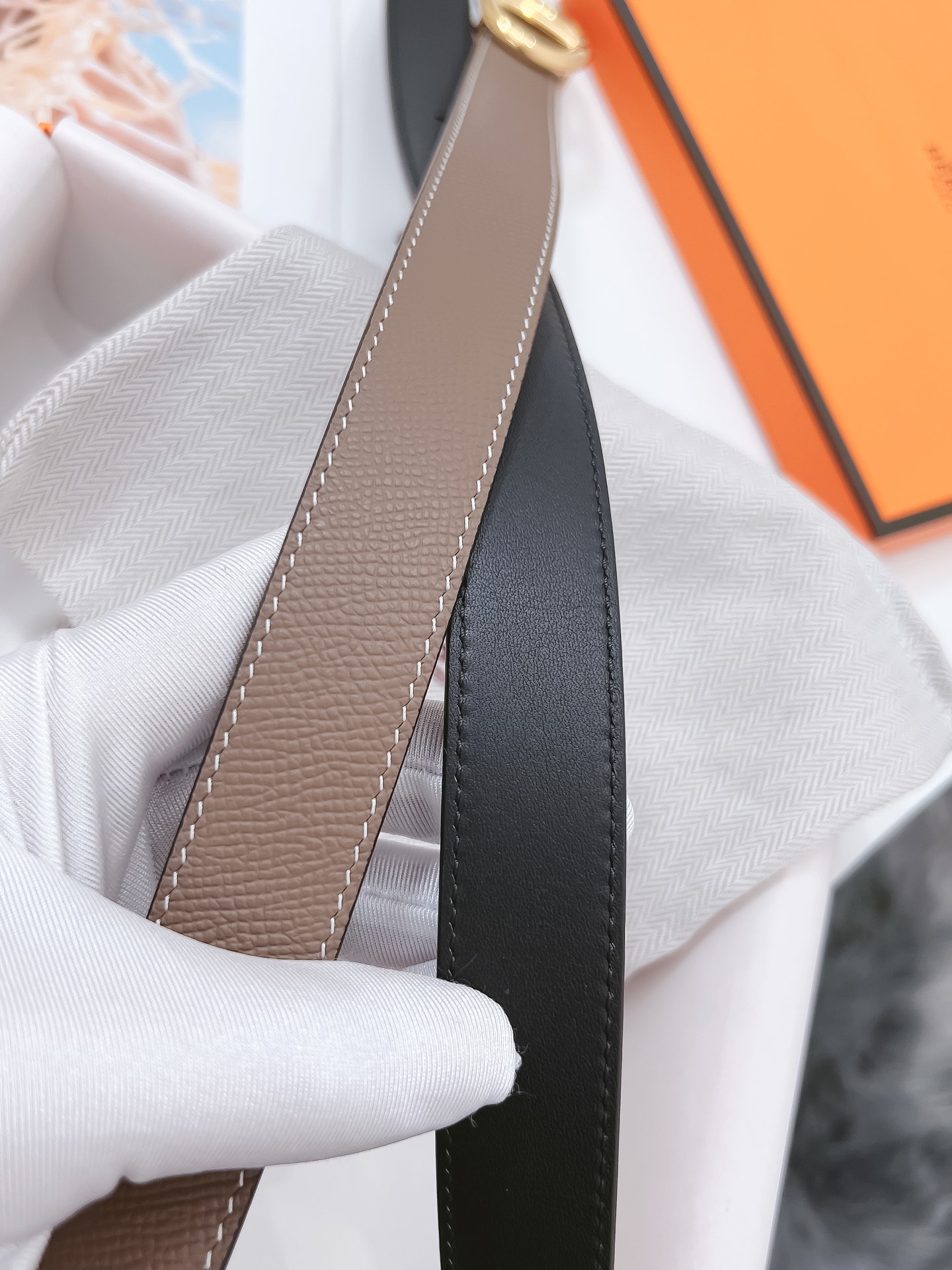 Hermès Female Basic Belt Cow Leather Black 110cm-m