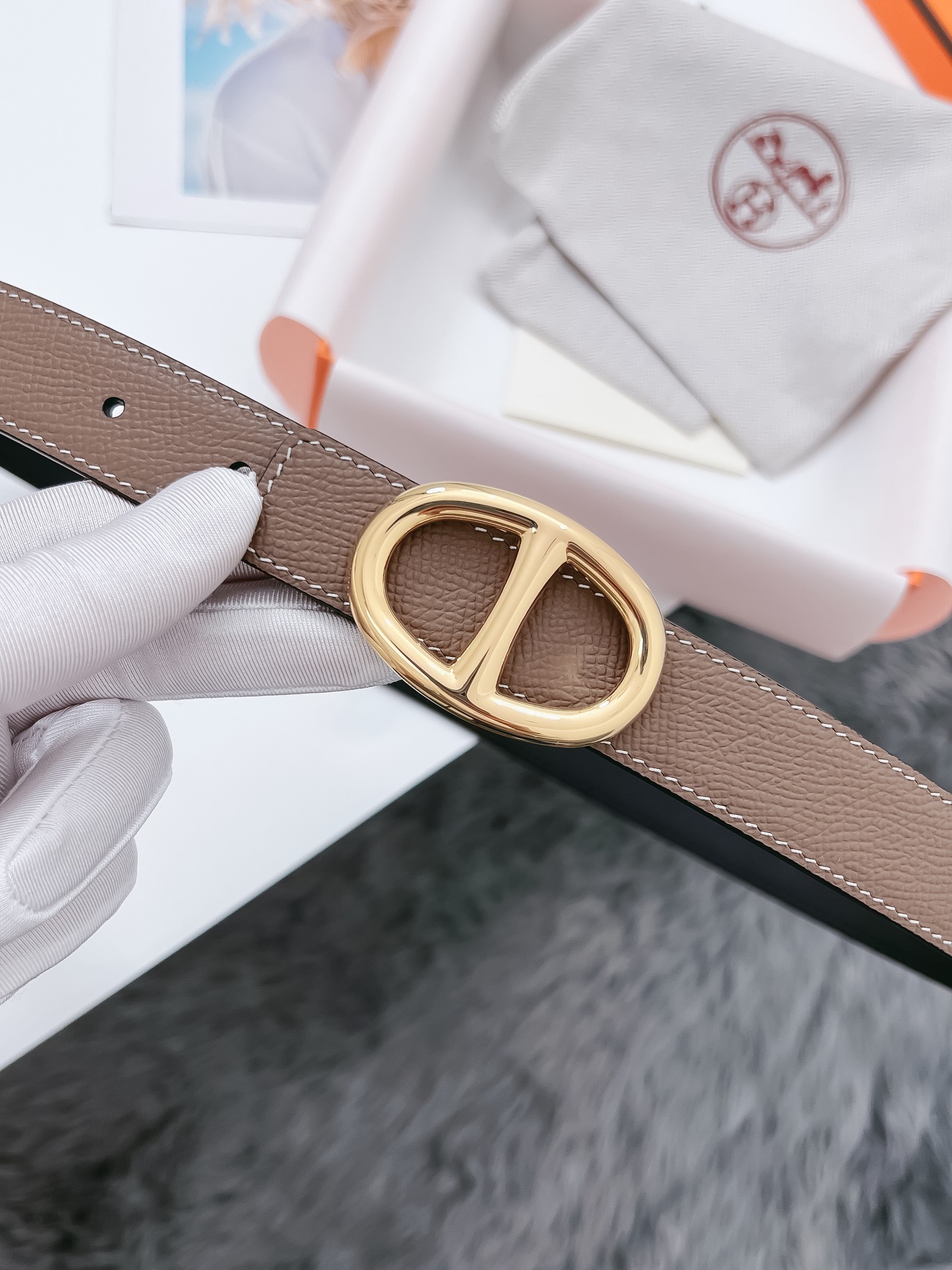 Hermès Female Basic Belt Cow Leather Black 110cm-m