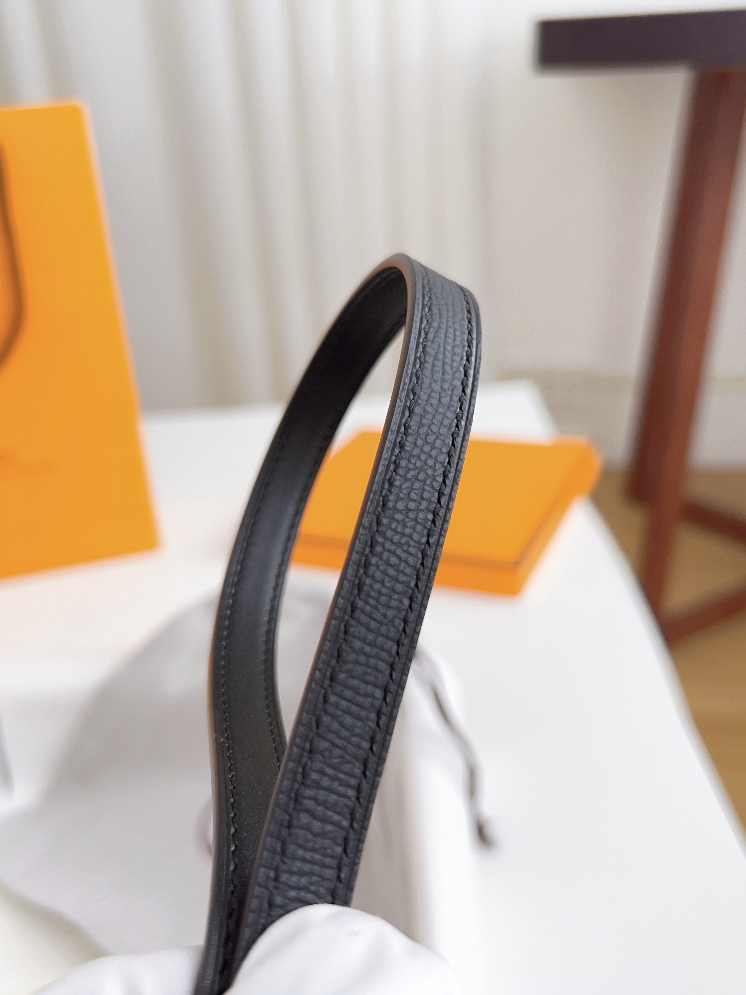 Hermès Female Basic Belt Cow Leather Silver 110cm-m