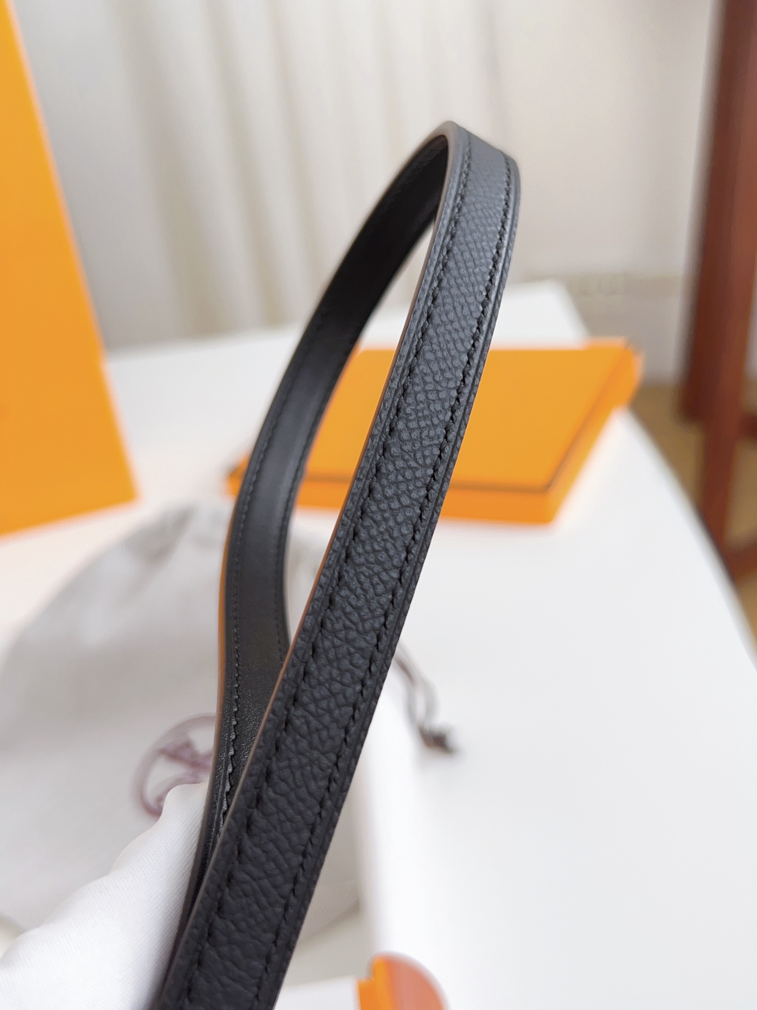 Hermès Female Basic Belt Cow Leather Silver 110cm-m