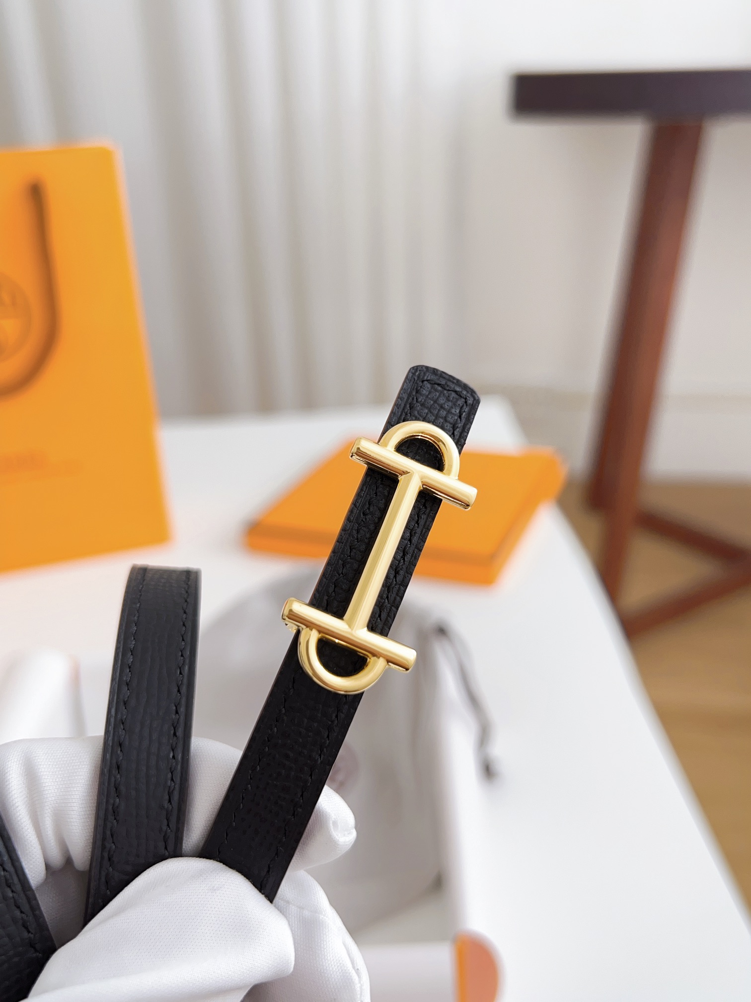 Hermès Female Basic Belt Cow Leather Silver 110cm-m