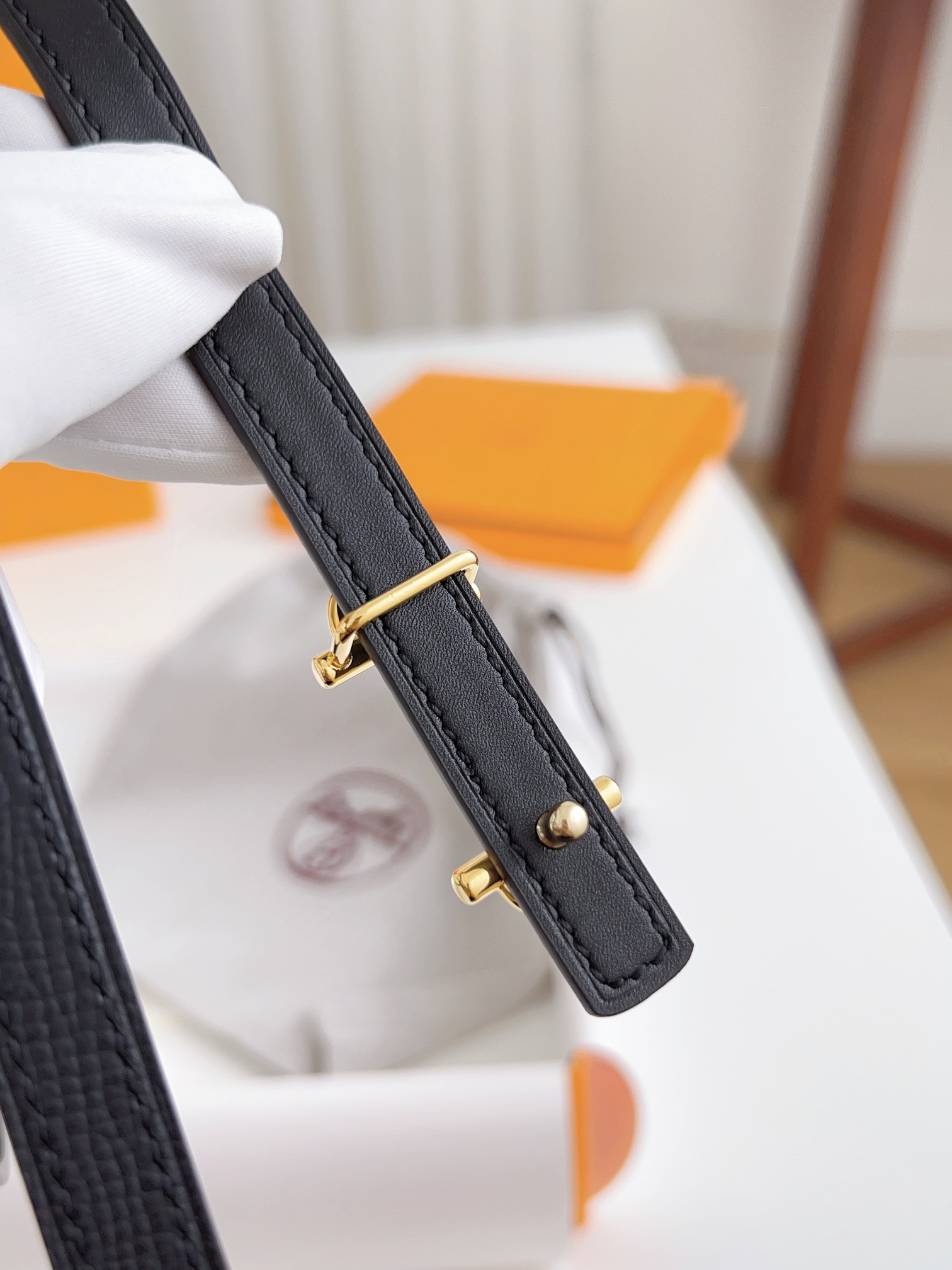 Hermès Female Basic Belt Cow Leather Silver 110cm-m