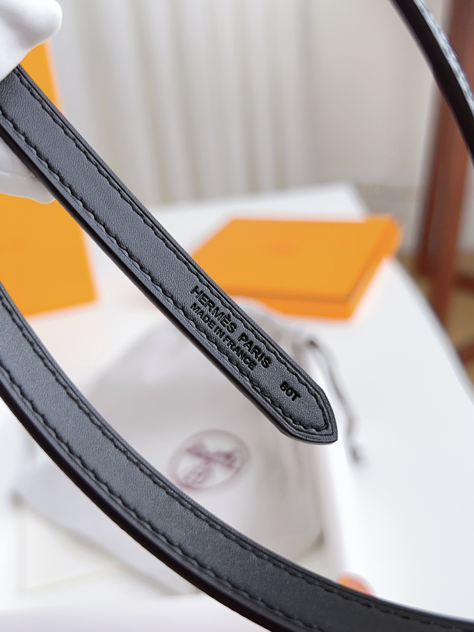 Hermès Female Basic Belt Cow Leather Silver 110cm-m