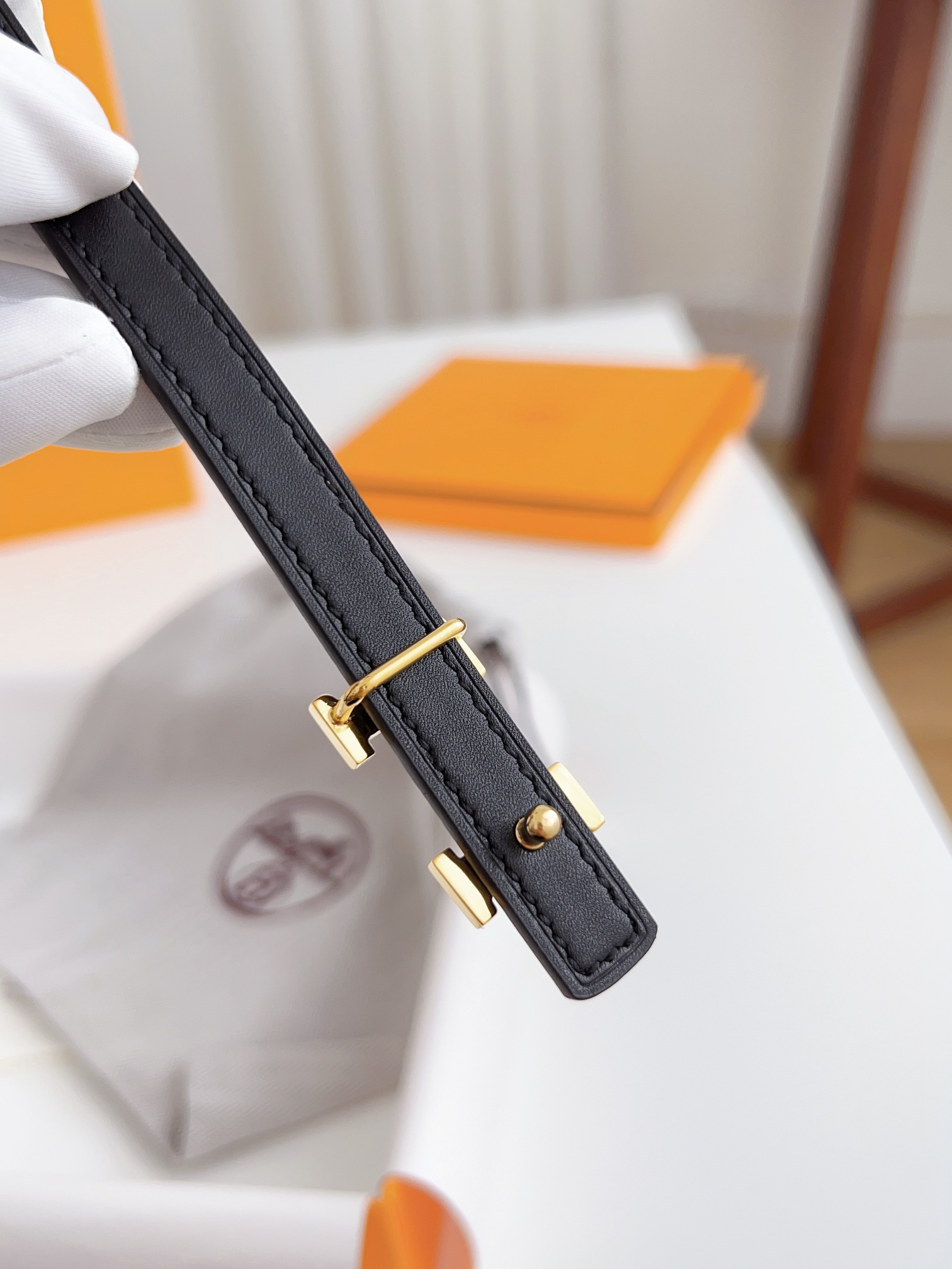 Hermès Female Basic Belt Cow Leather Silver 110cm-m