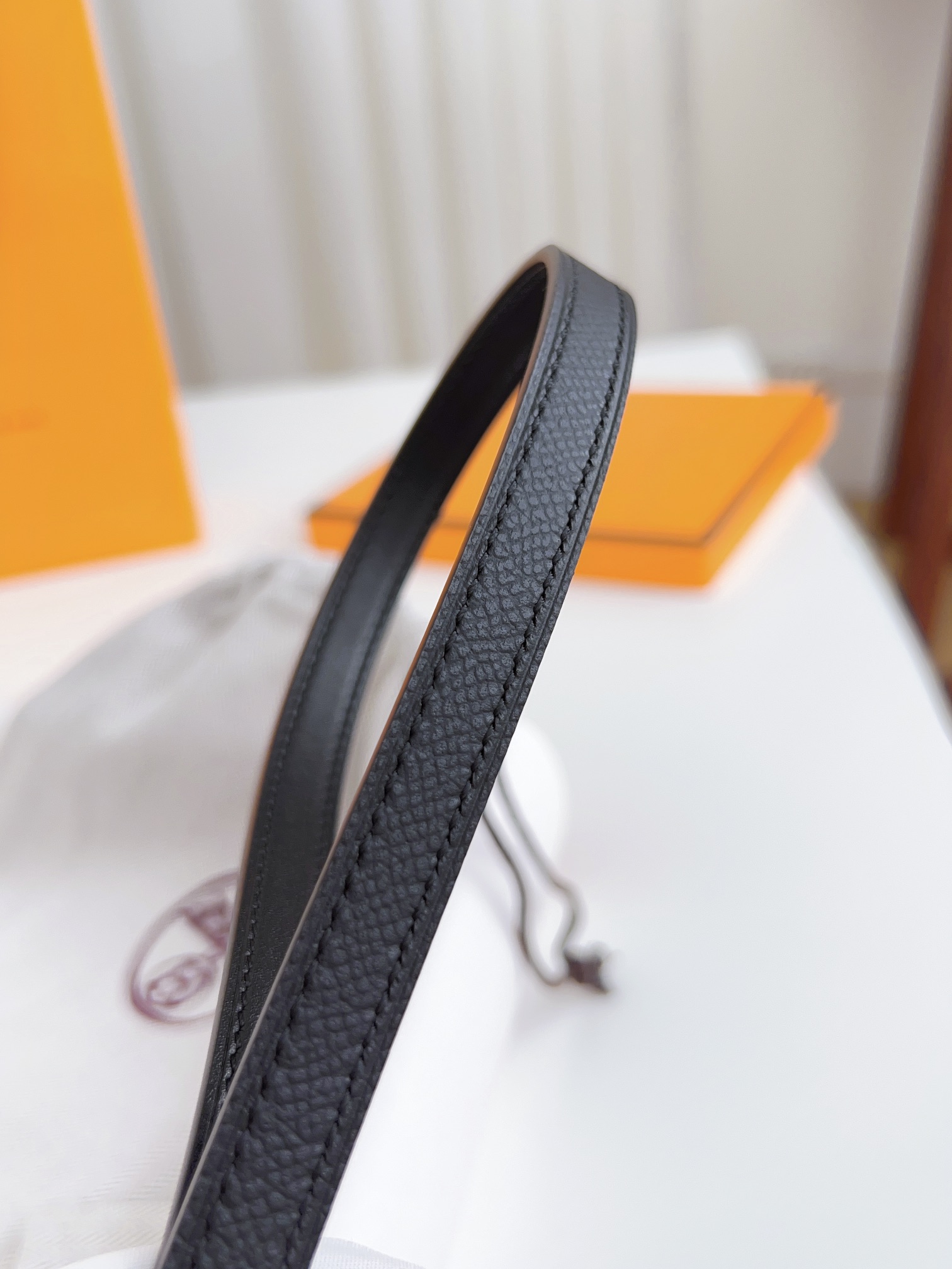 Hermès Female Basic Belt Cow Leather Silver 110cm-m