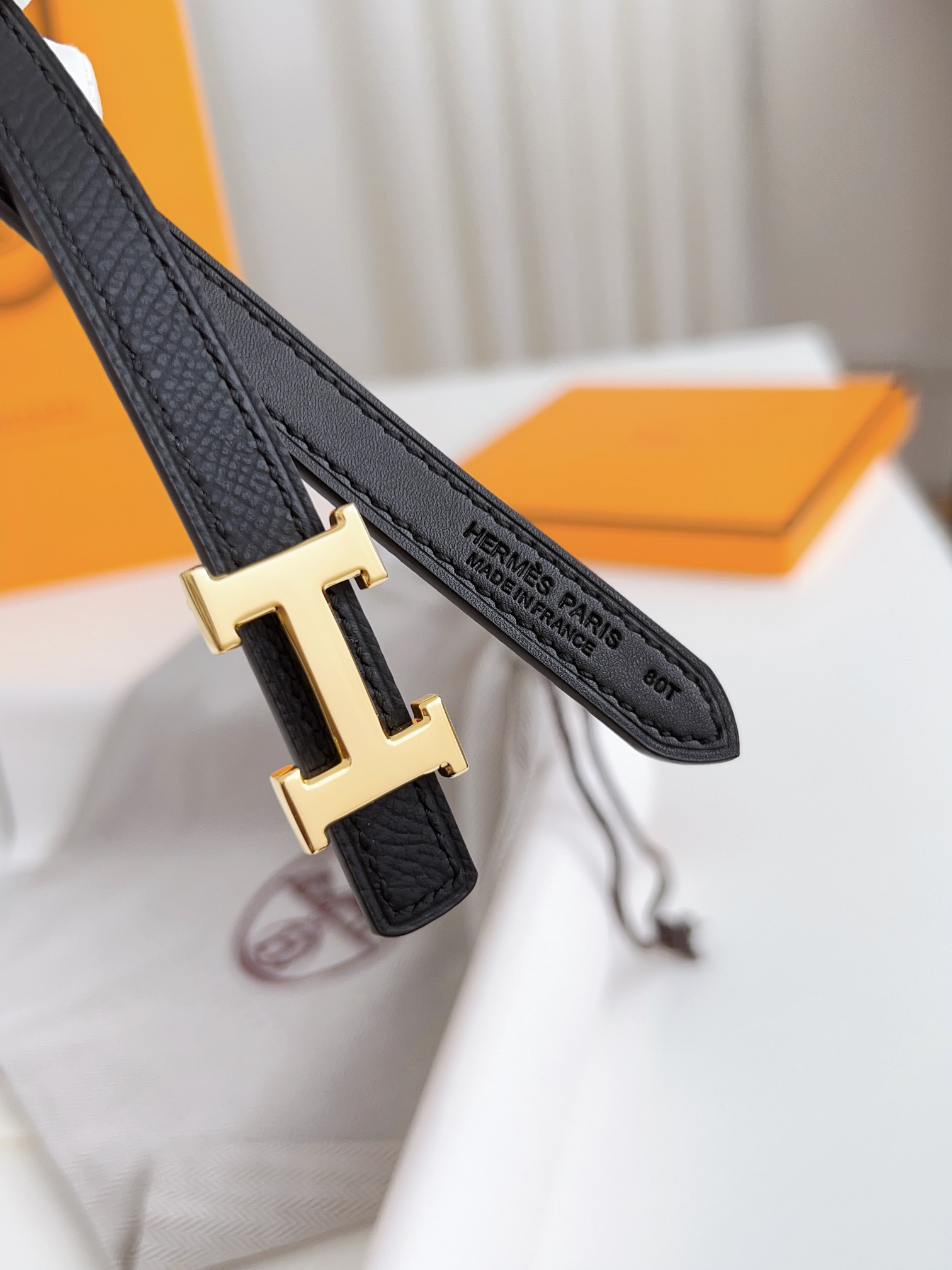 Hermès Female Basic Belt Cow Leather Silver 110cm-m